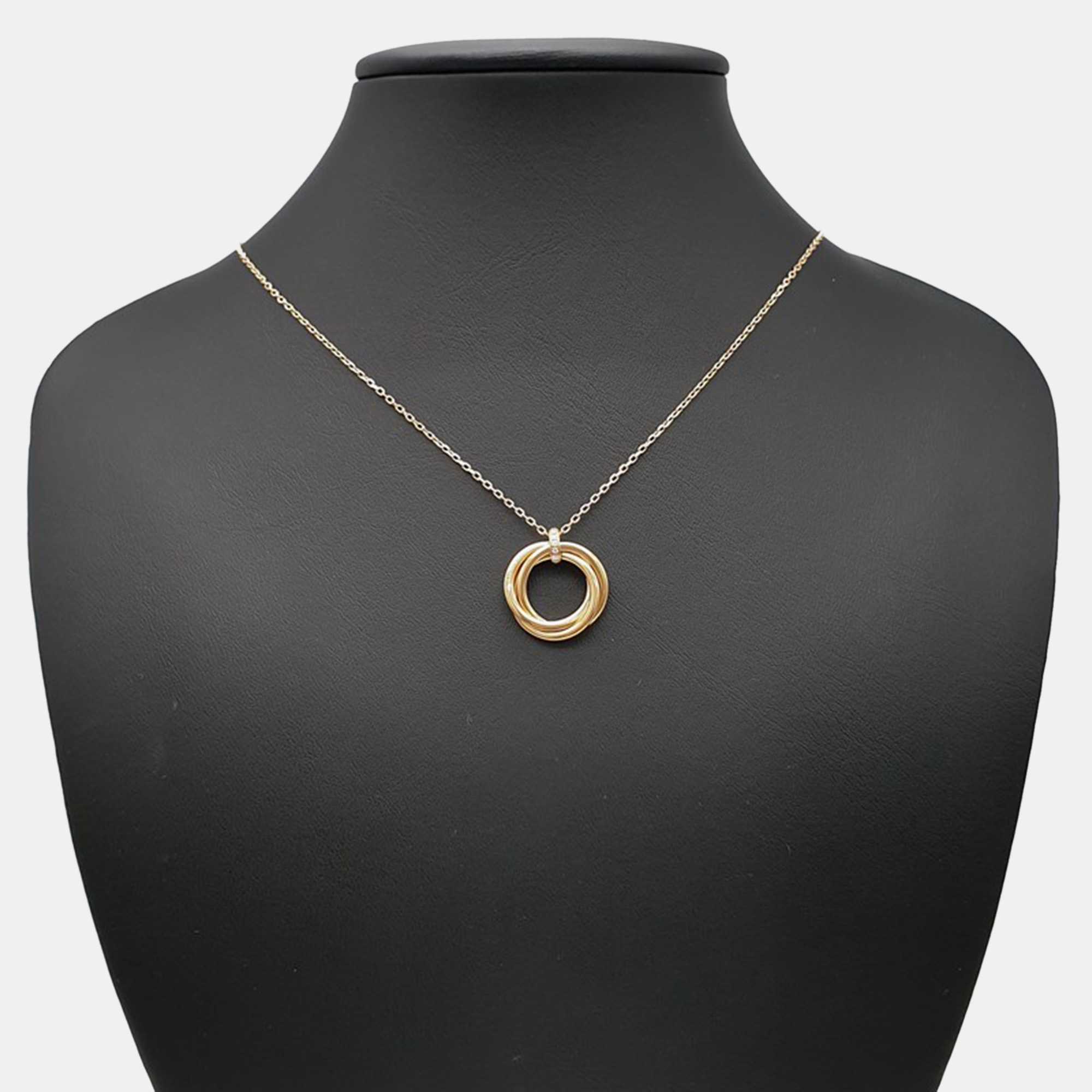 

Cartier 18K Yellow Gold, Rose Gold, White Gold and Diamond Trinity Pendant Necklace
