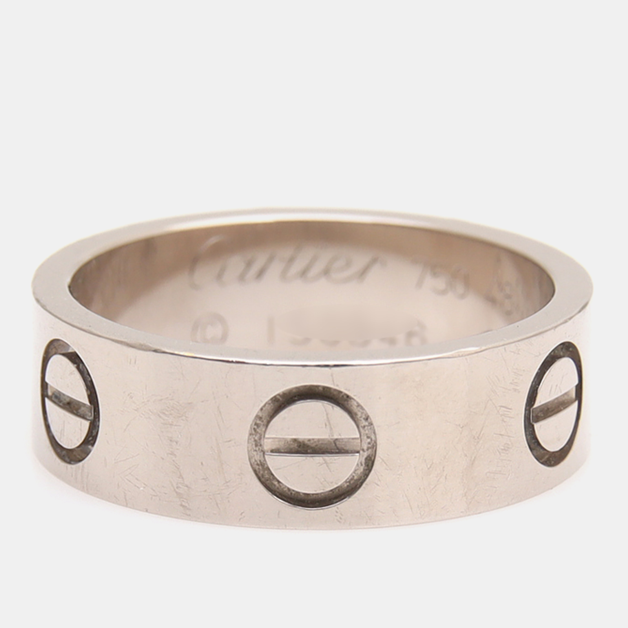 

Cartier 18K White Gold Love Band Ring EU 48