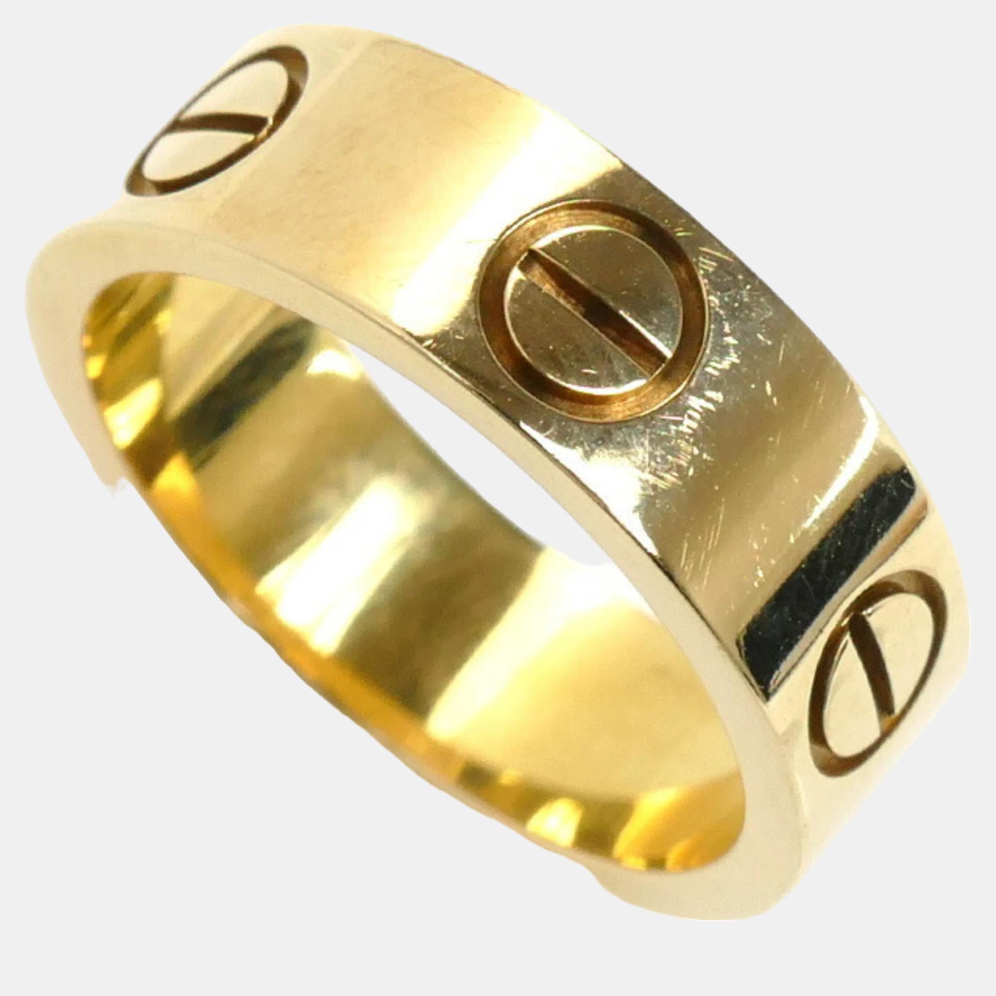 

Cartier 18K Yellow Gold Love Band Ring EU 48