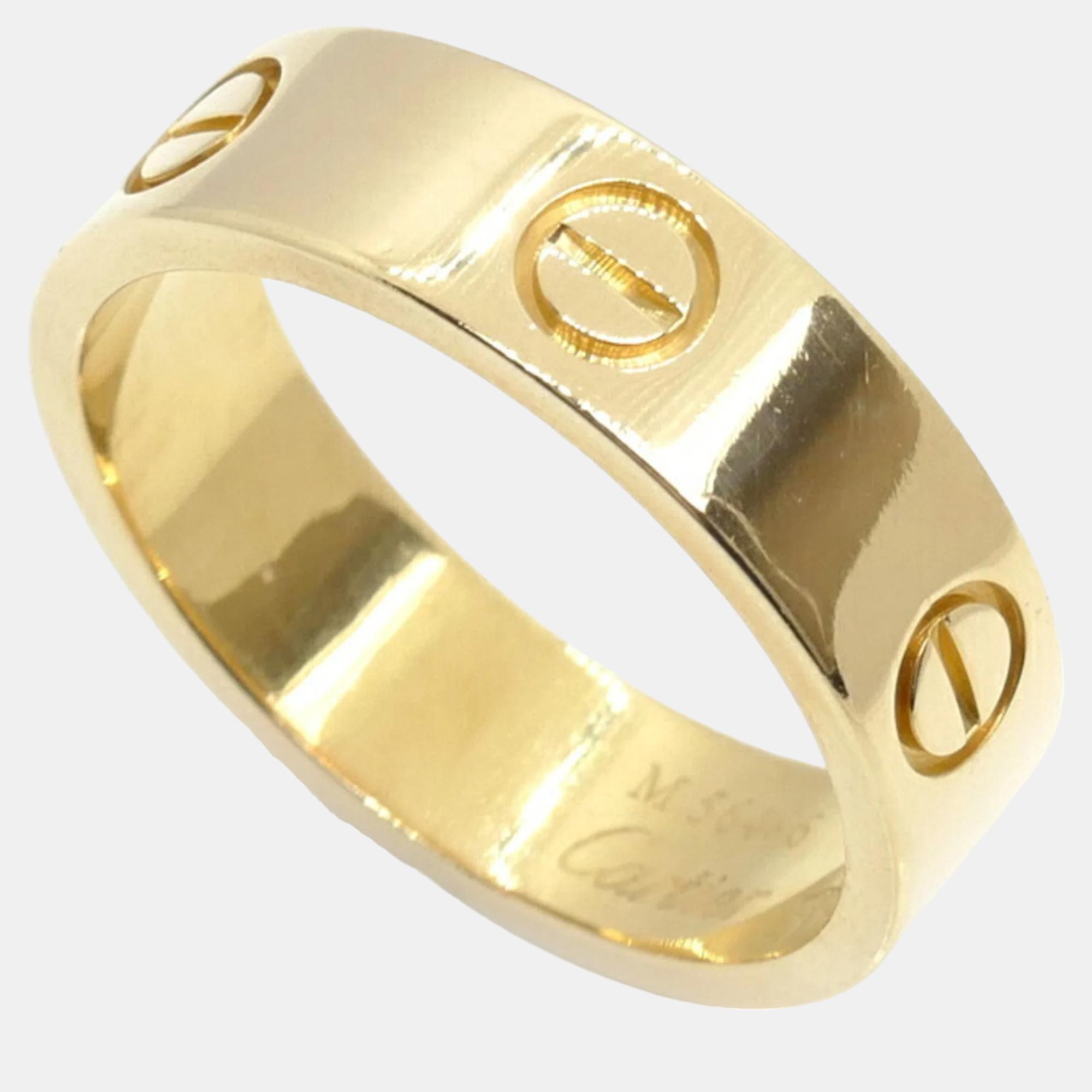 

Cartier 18K Yellow Gold Love Band Ring EU 61