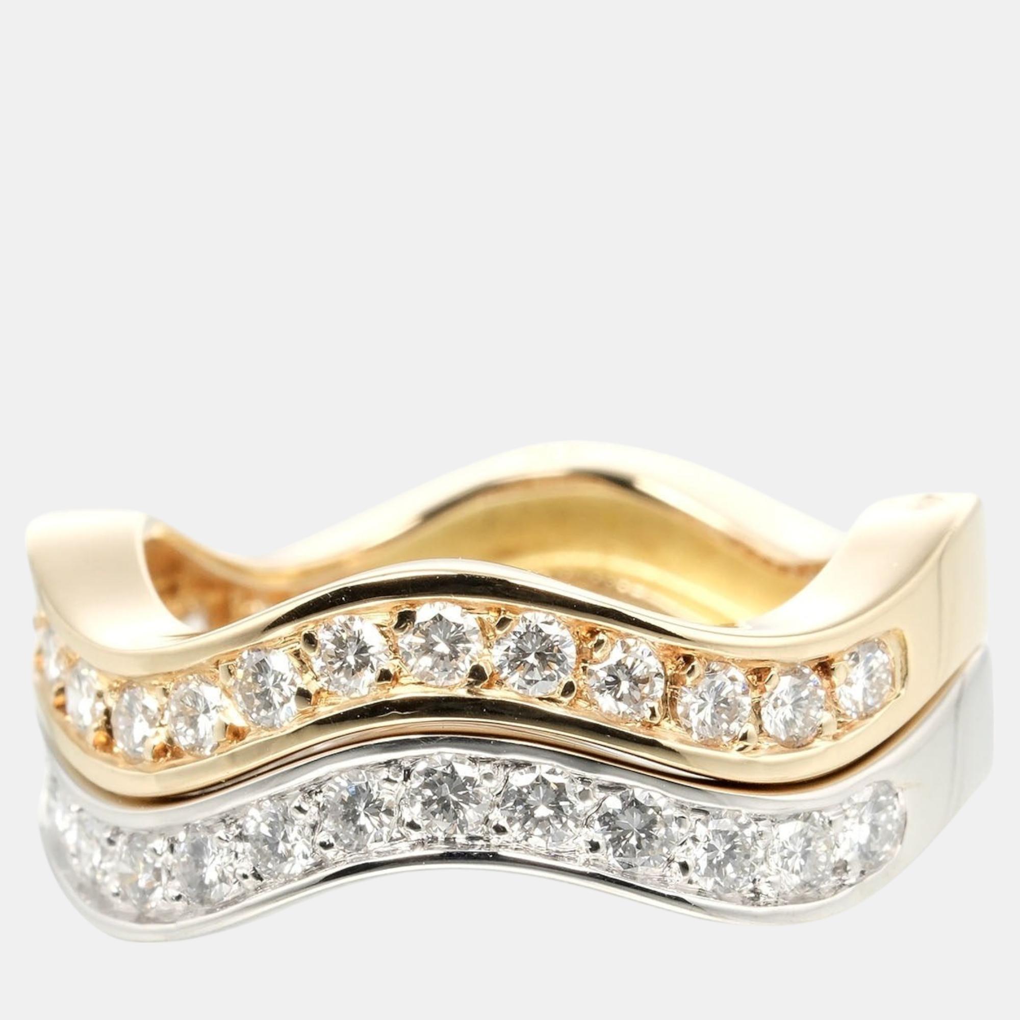 

Cartier 18K White Gold, Yellow Gold Neptune Wave Ring US 5