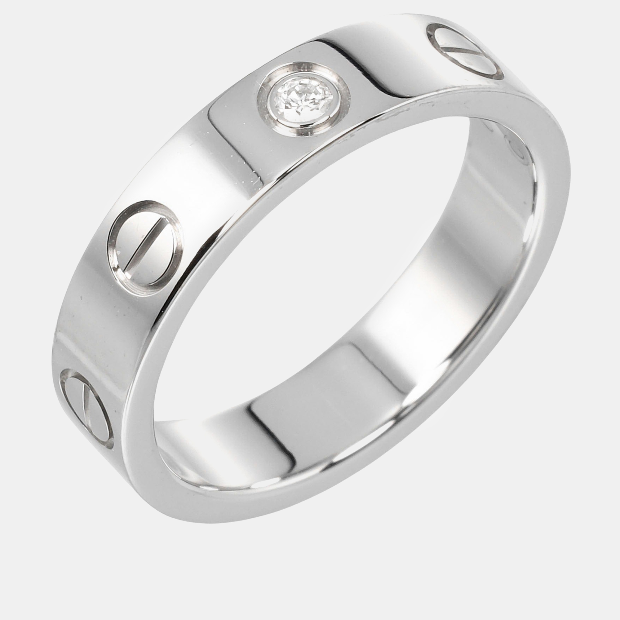 

Cartier 18K White Gold and Diamond Band Ring EU 47
