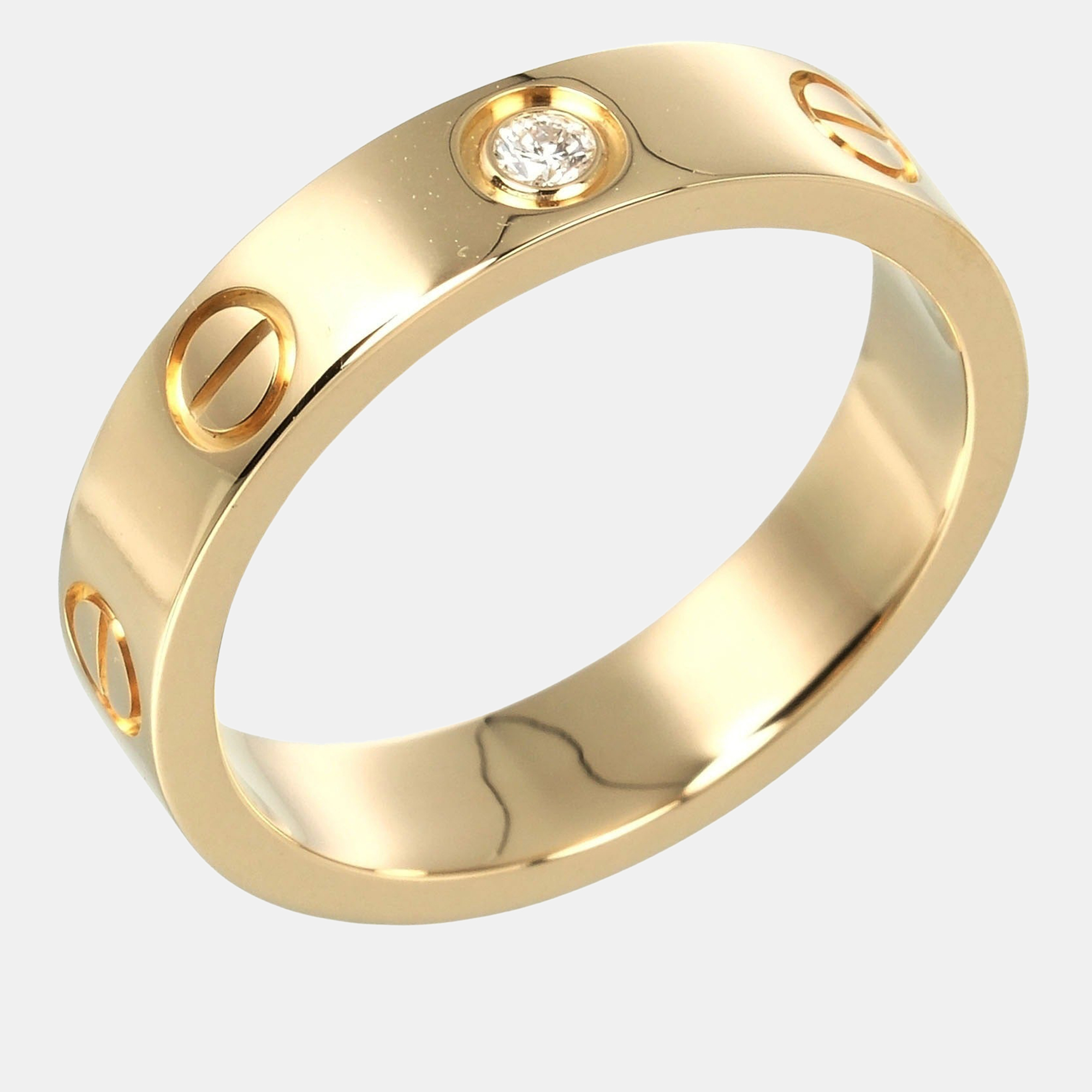 

Cartier 18K Yellow Gold and Diamond Love Band Ring EU 47