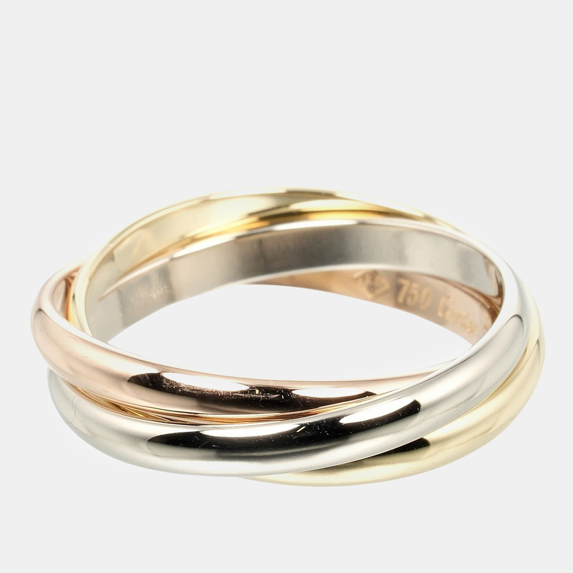

Cartier 18K Yellow, Rose, White Gold Trinity Band Ring EU 54