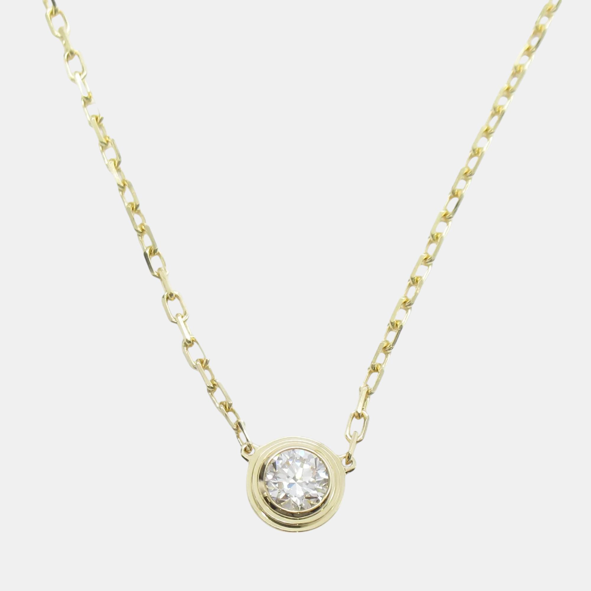 Pre-owned Cartier 18k Yellow Gold And Diamond D'amour Pendant Necklace