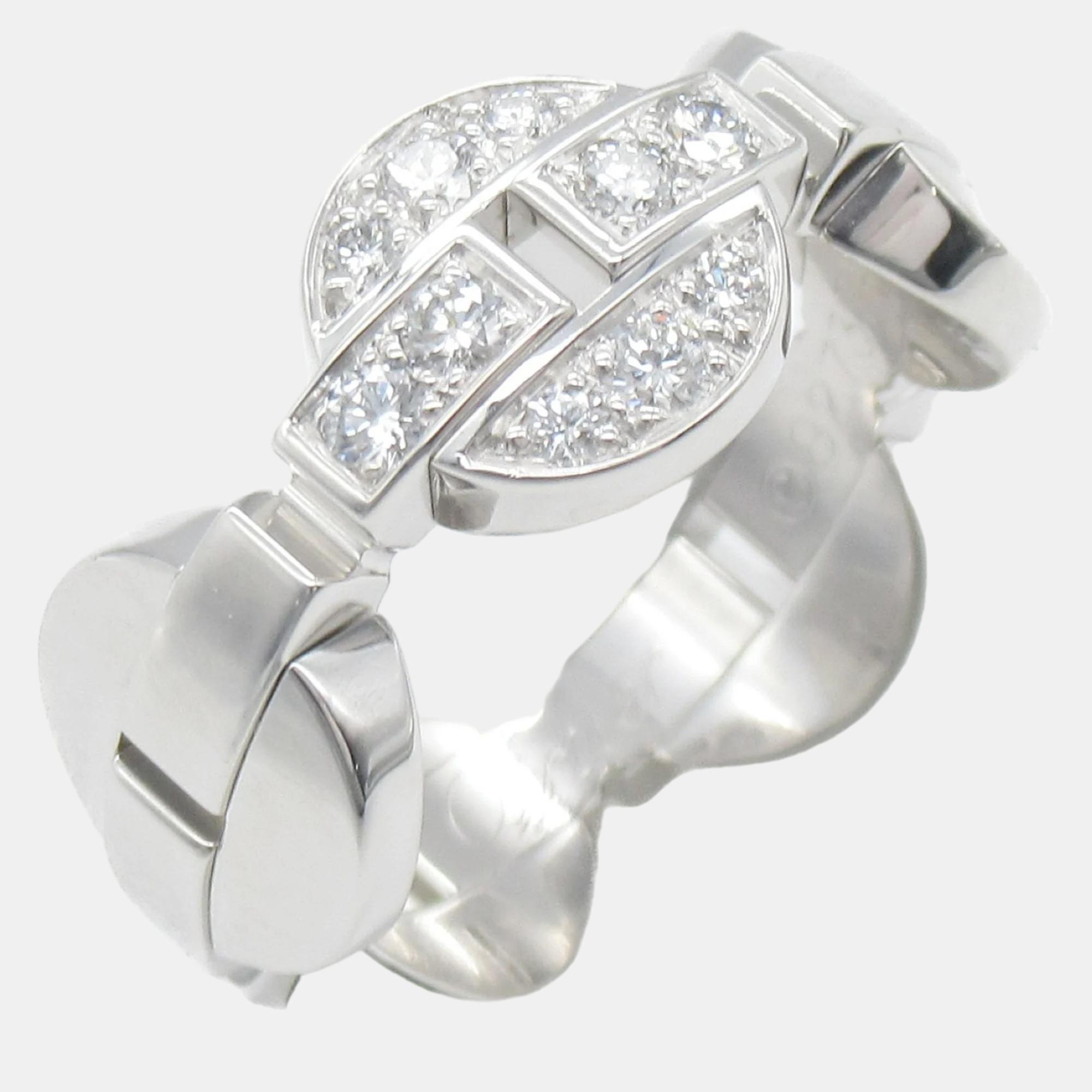 

Cartier 18K White Gold and Diamond Himalia Band Ring EU 51