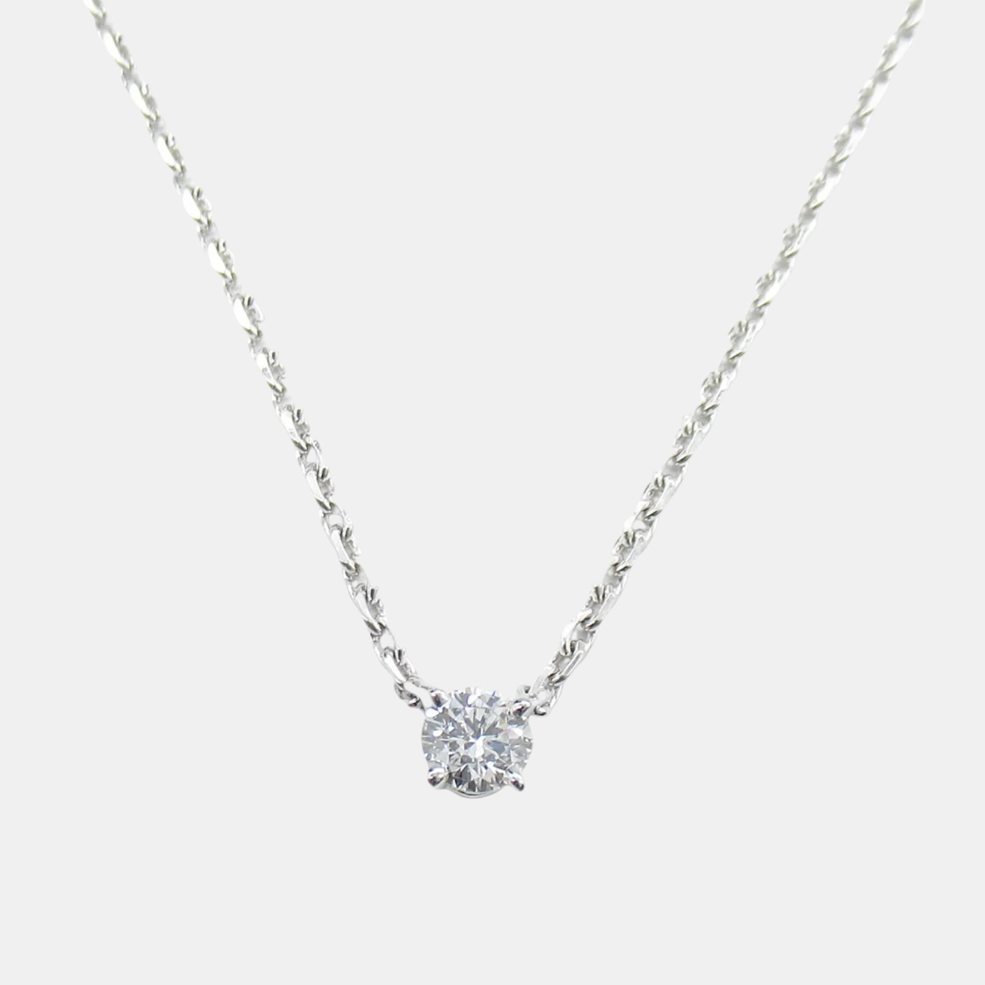 Pre-owned Cartier 18k White Gold And Diamond Vintage Pendant Necklace