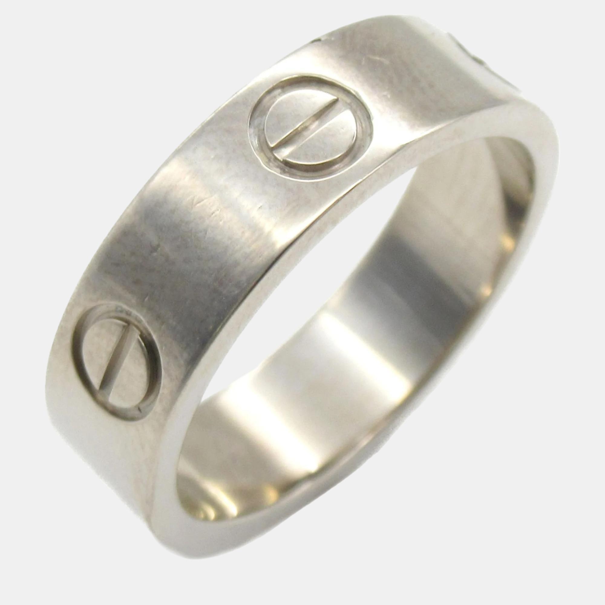 

Cartier 18K White Gold Love Band Ring EU 54