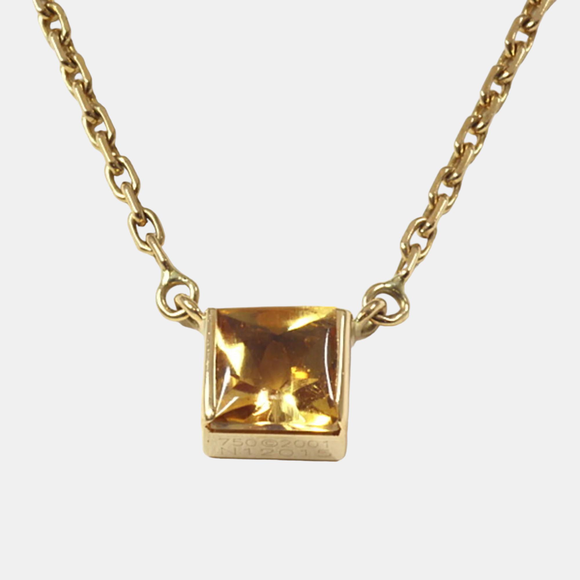 

Cartier 18K Yellow Gold and Citrine Tank Pendant Necklace