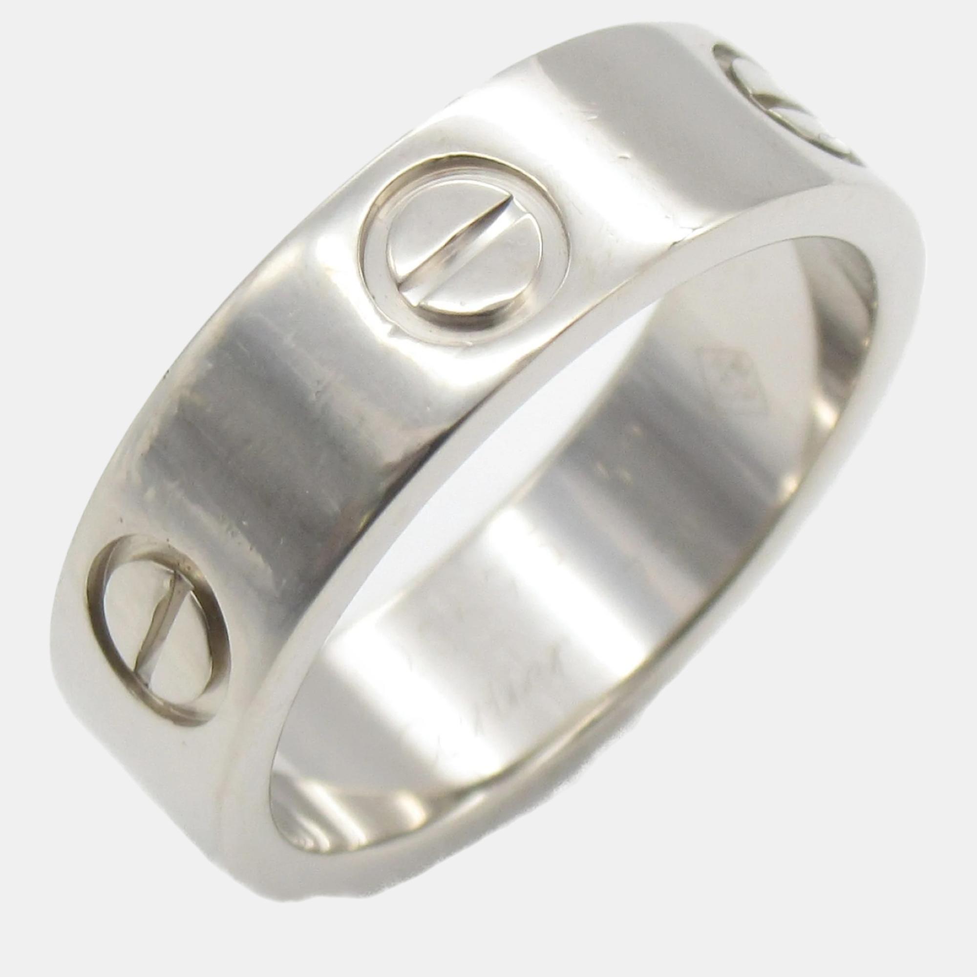 

Cartier 18K White Gold Love Band Ring EU 52