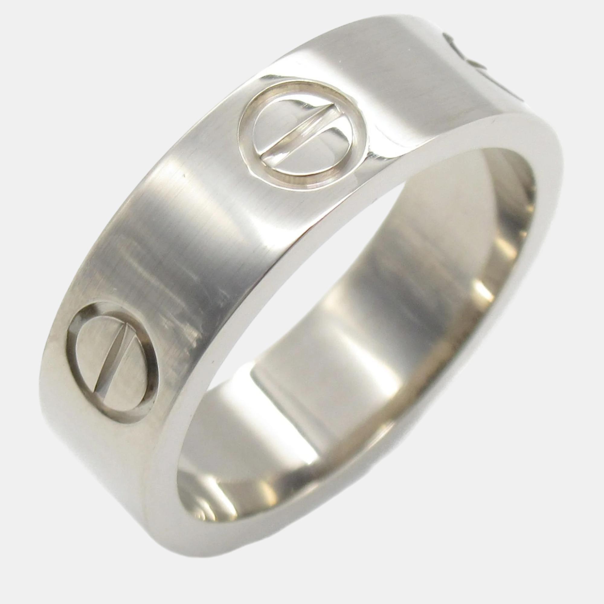 

Cartier 18K White Gold Love Band Ring EU 50