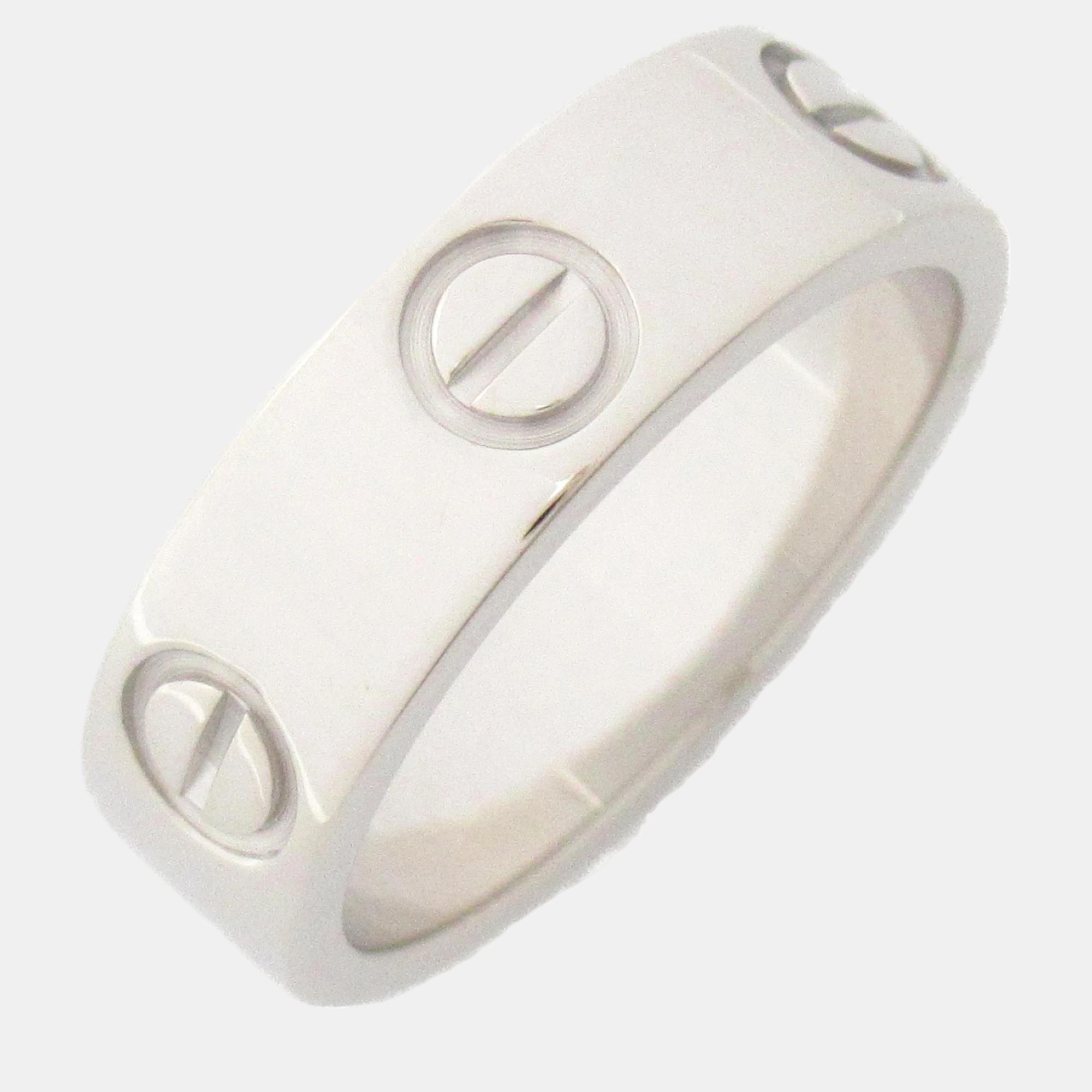 

Cartier 18K White Gold Love Band Ring EU 50