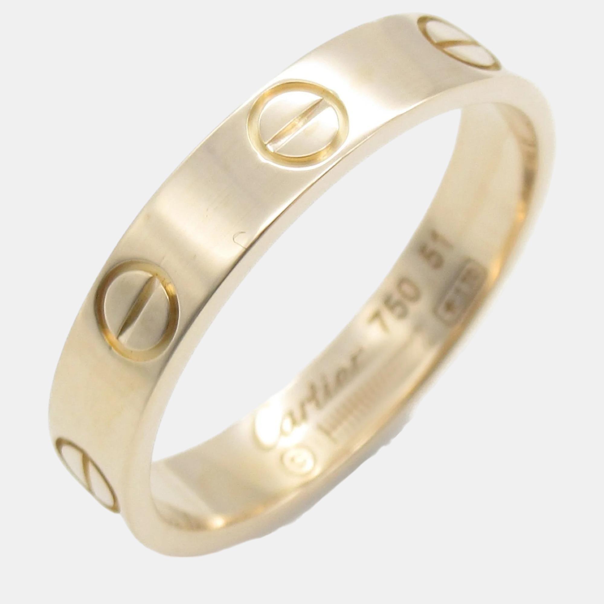 

Cartier 18K Rose Gold Love Band Ring EU 51