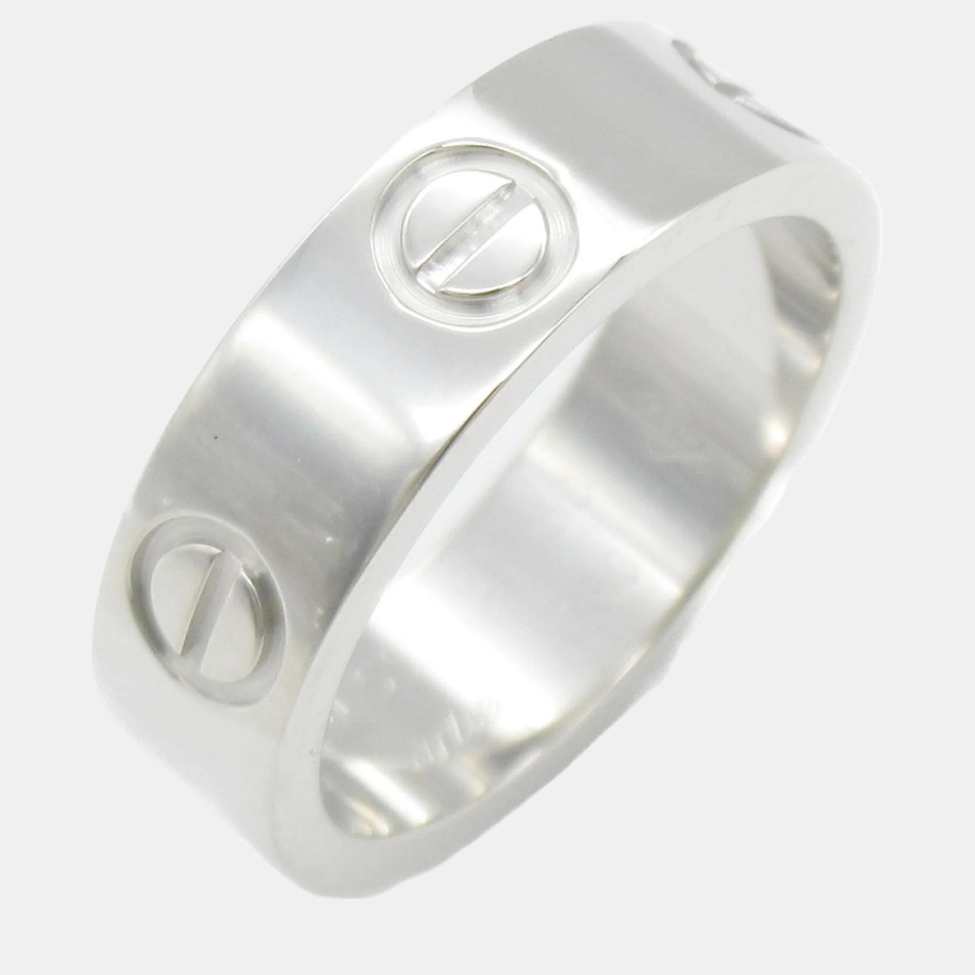 

Cartier 18K White Gold Love Band Ring EU 50