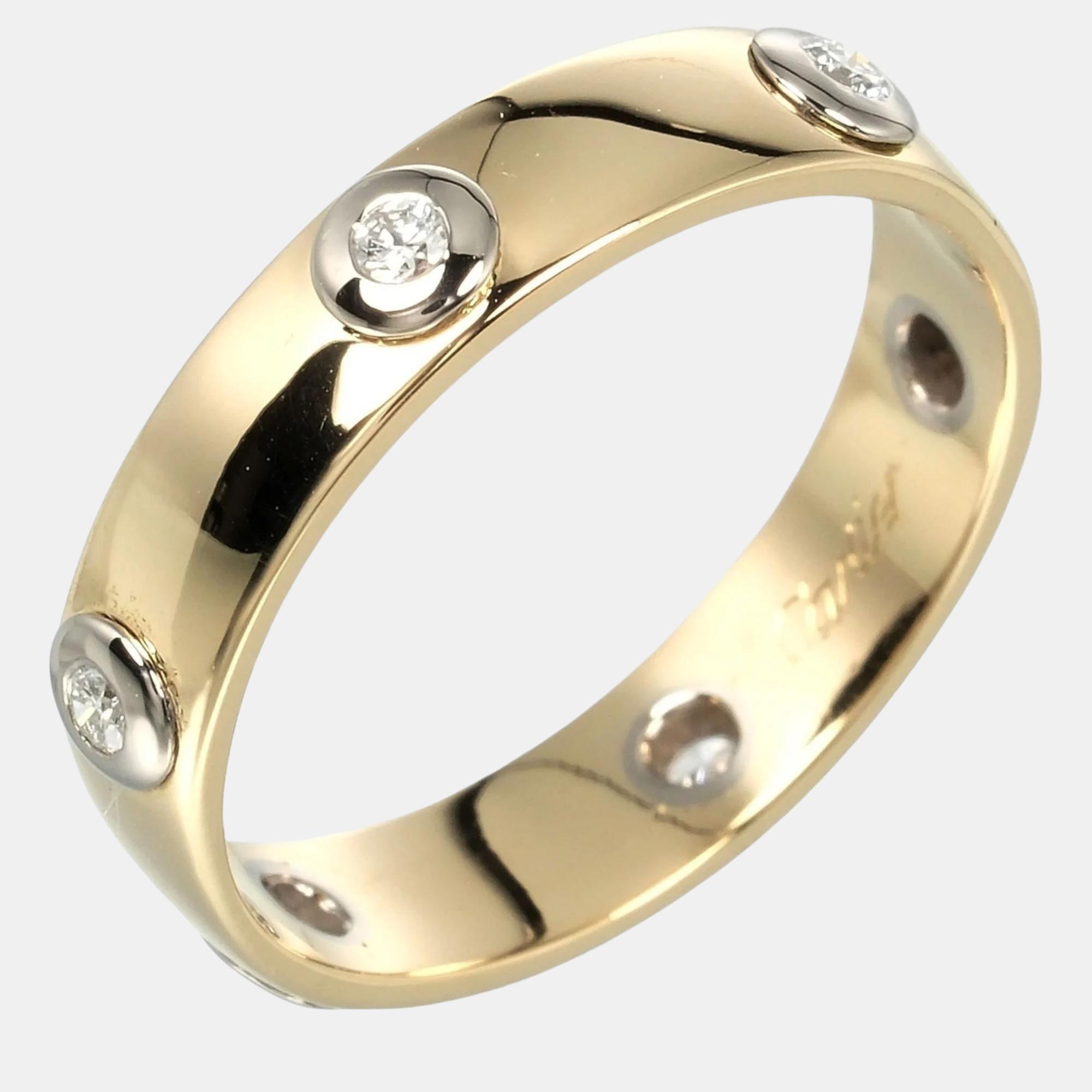 

Cartier 18K Yellow Gold and Diamond Stella Band Ring EU 49