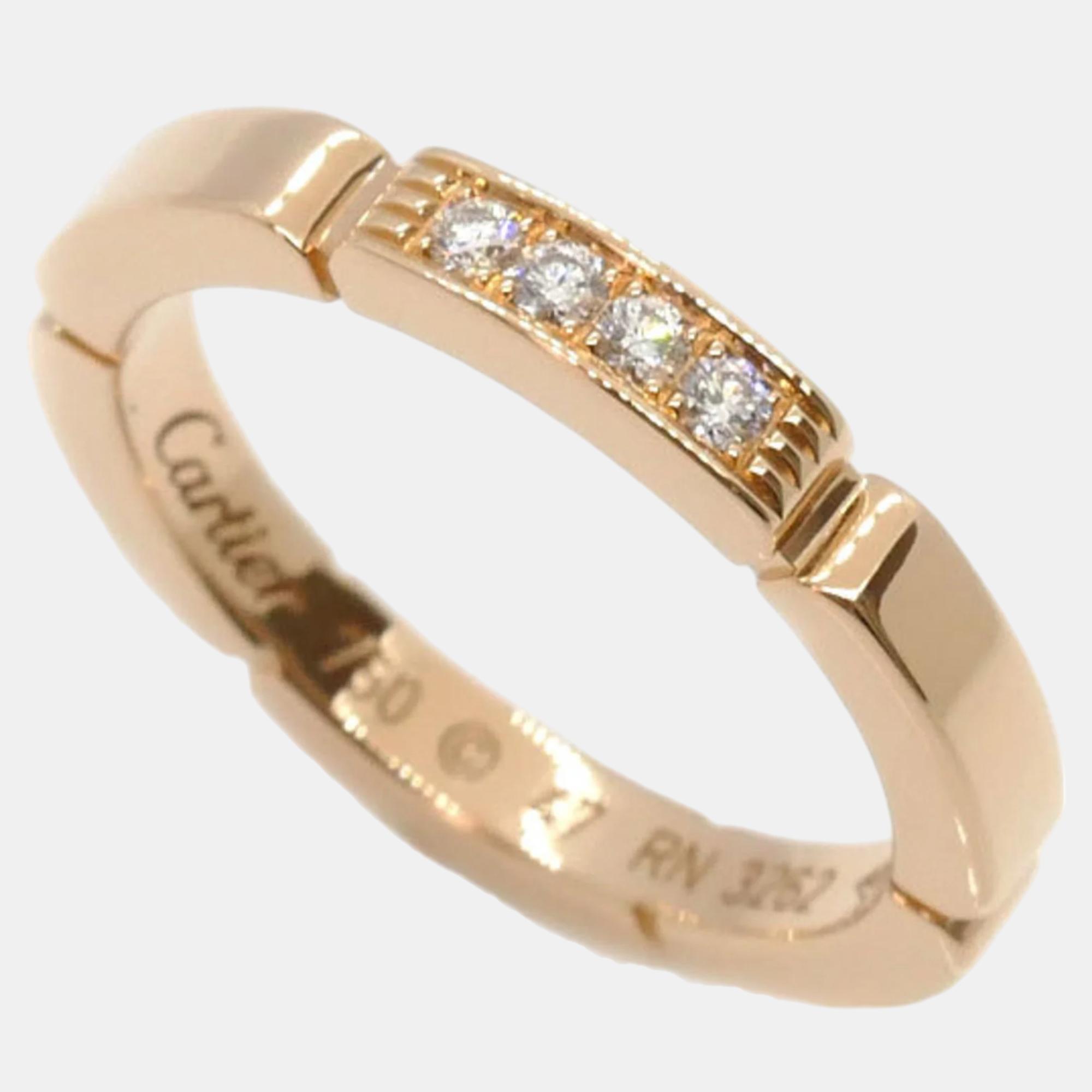 

Cartier 18K Rode Gold and Diamond Maillon Panthere Band Ring EU 47