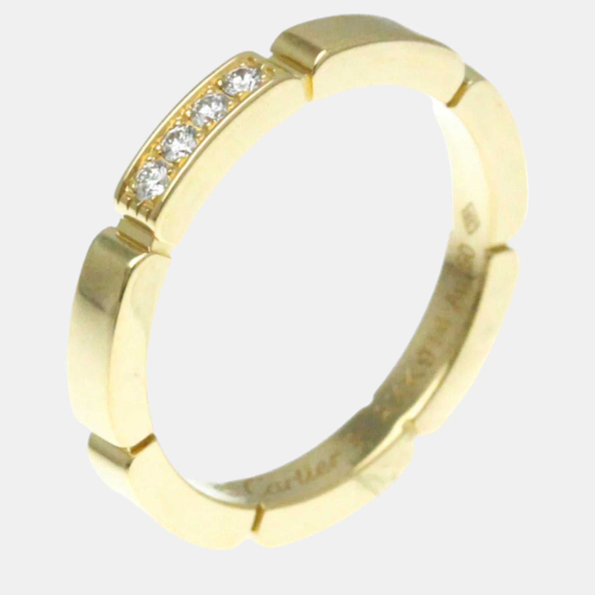

Cartier 18K Yellow Gold and Diamond Maillon Panthere Band Ring EU 51