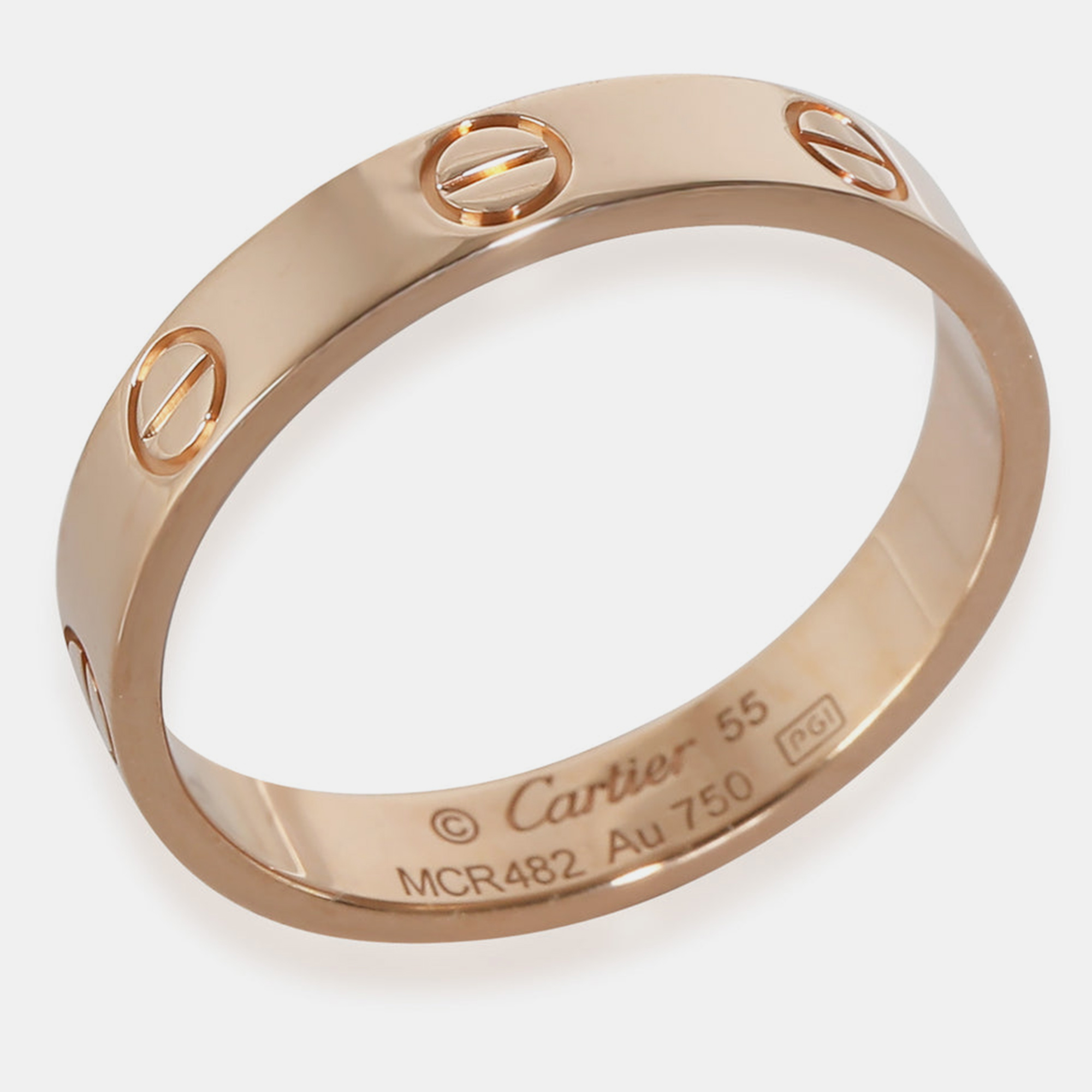 Pre-owned Cartier 18k Rose Gold Love Fashion Ring Eu 55