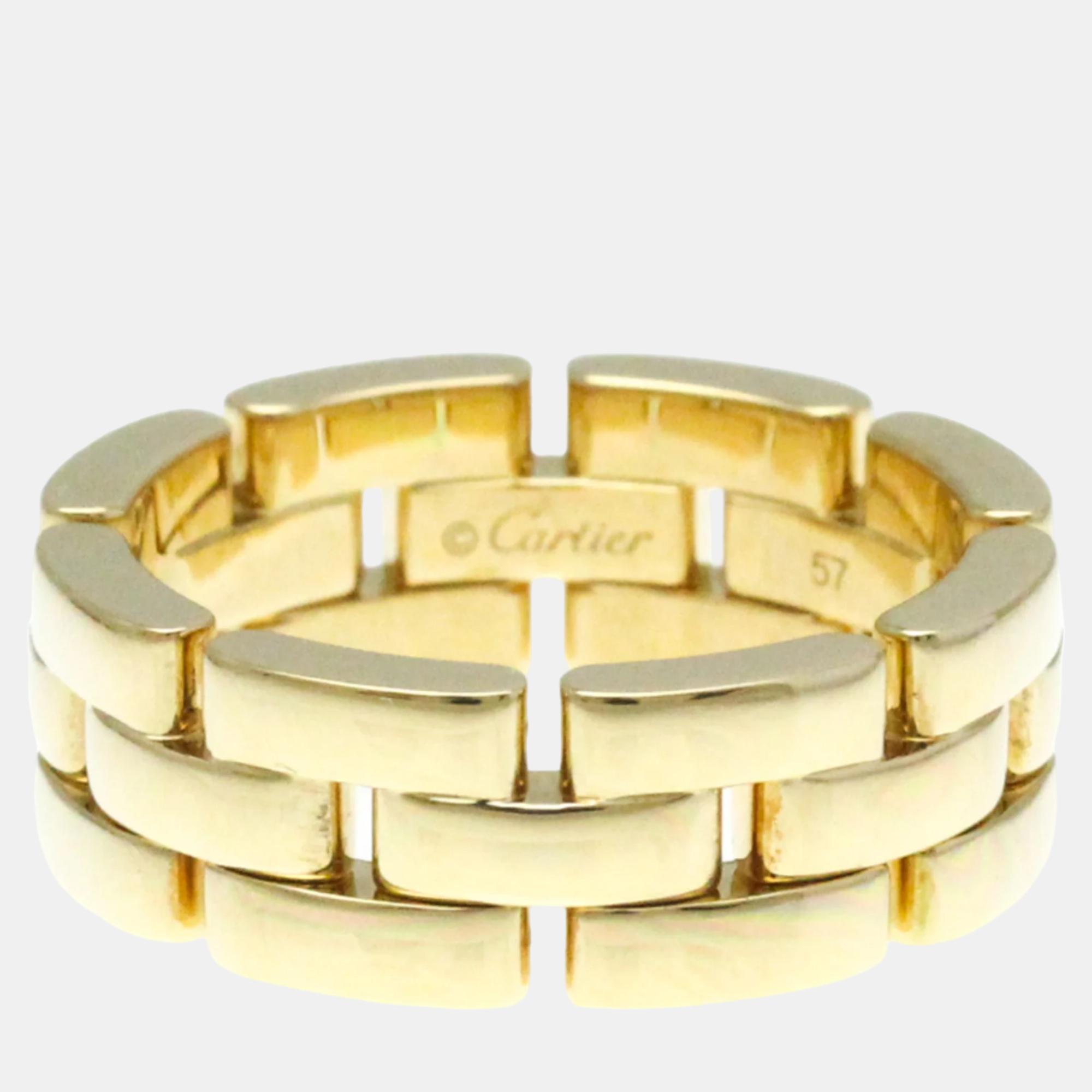 

Cartier 18K Yellow Gold Maillon Panthere Band Ring EU 57