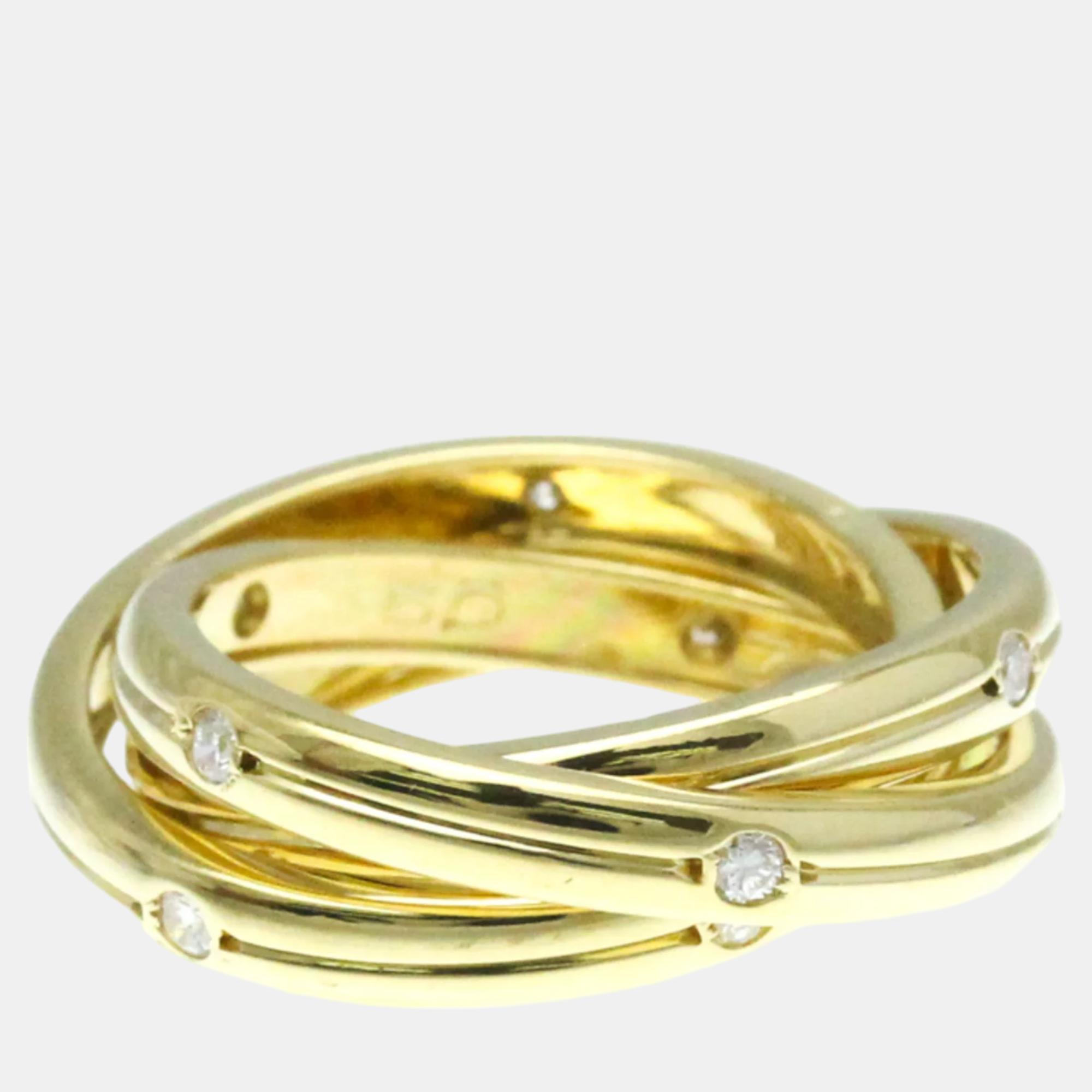 

Cartier 18K Yellow Gold and Diamond Constellation Trinity Ring EU 50