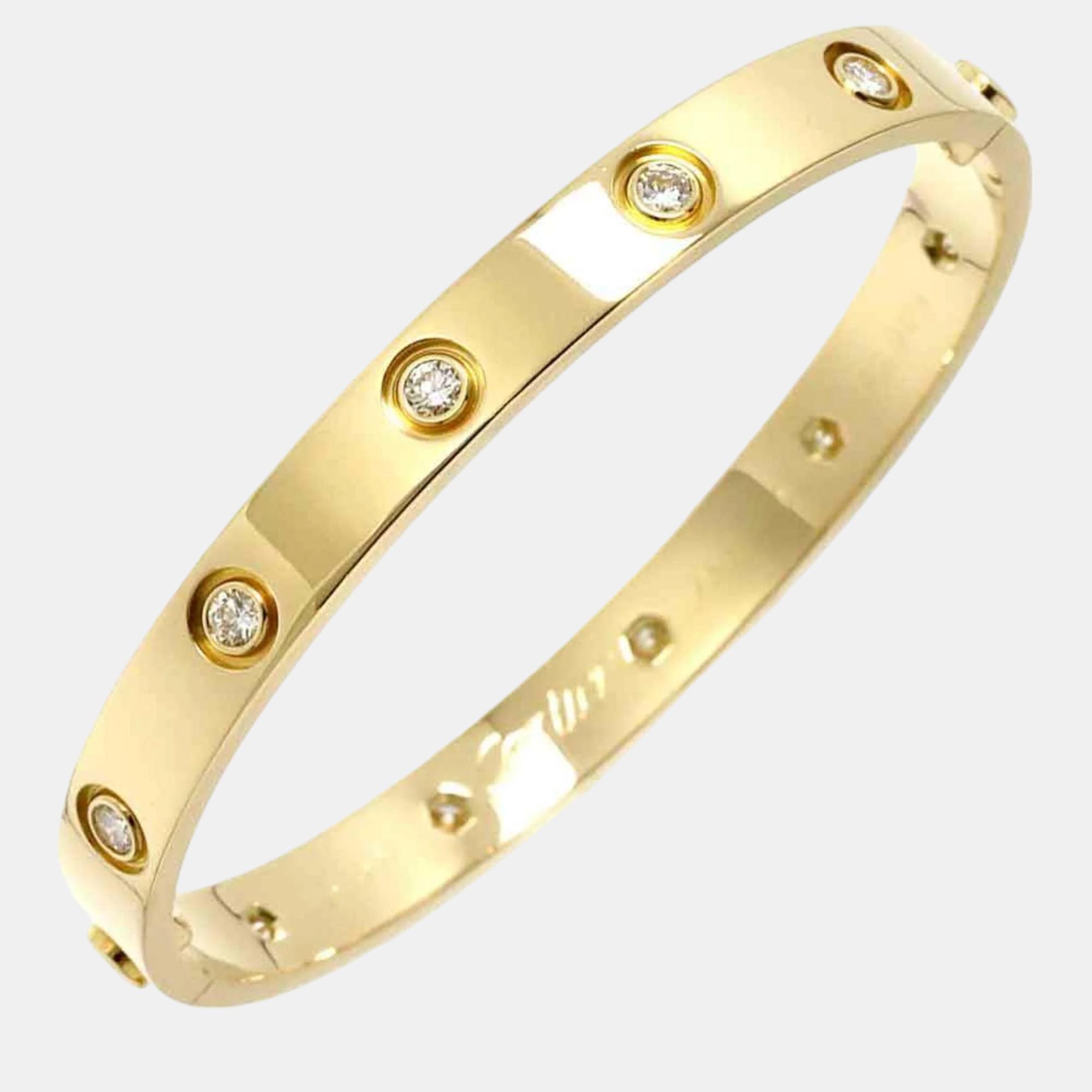 

Cartier 18K Yellow Gold and 10 Diamonds Love Bangle Bracelet