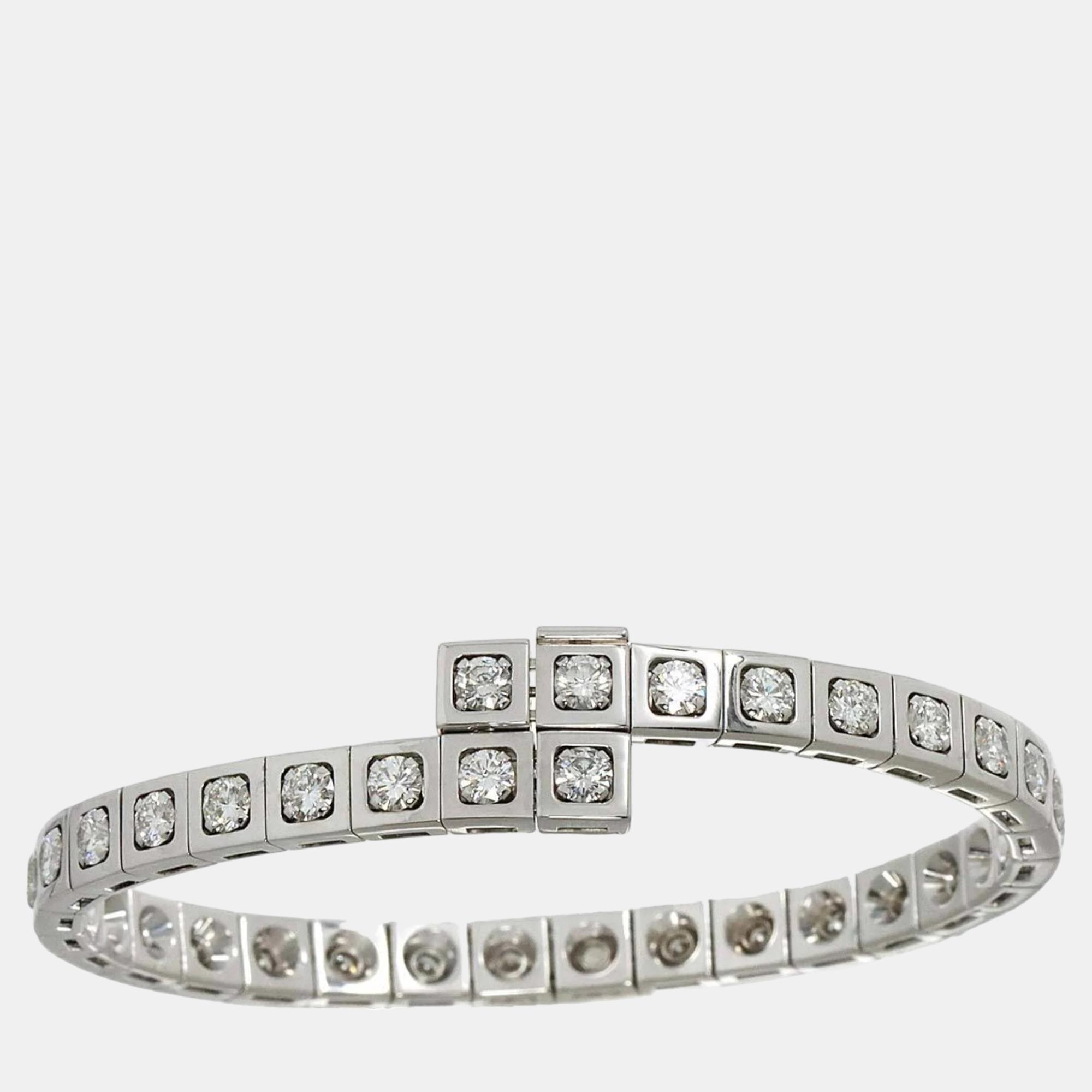 

Cartier 18K White Gold and Diamond Paris Tectonique Flexible Bracelet