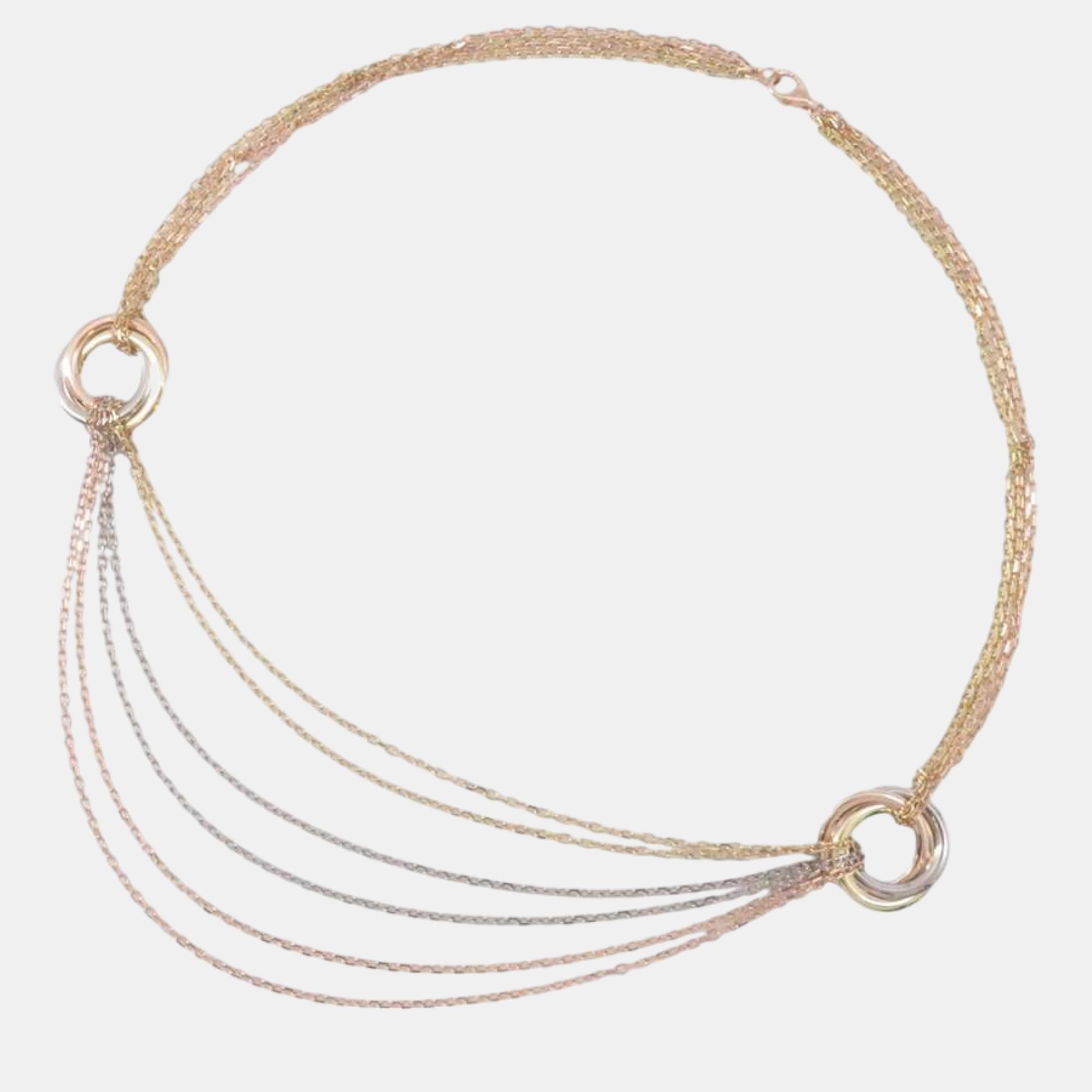 

Cartier 18K Yellow, Rose, White Gold Trinity Drape Multistrand Necklace