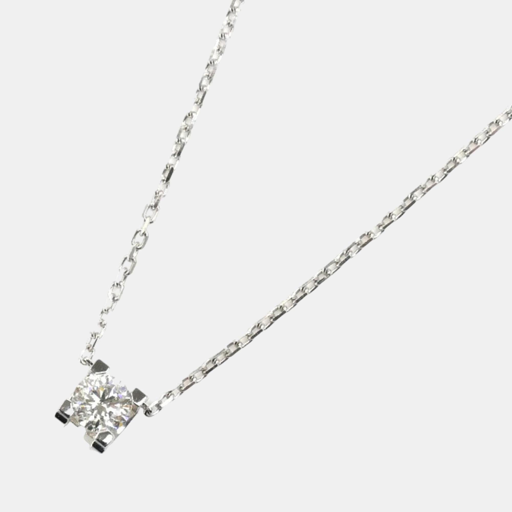 

Cartier 18K White Gold and Diamond C De Cartier Pendant Necklace