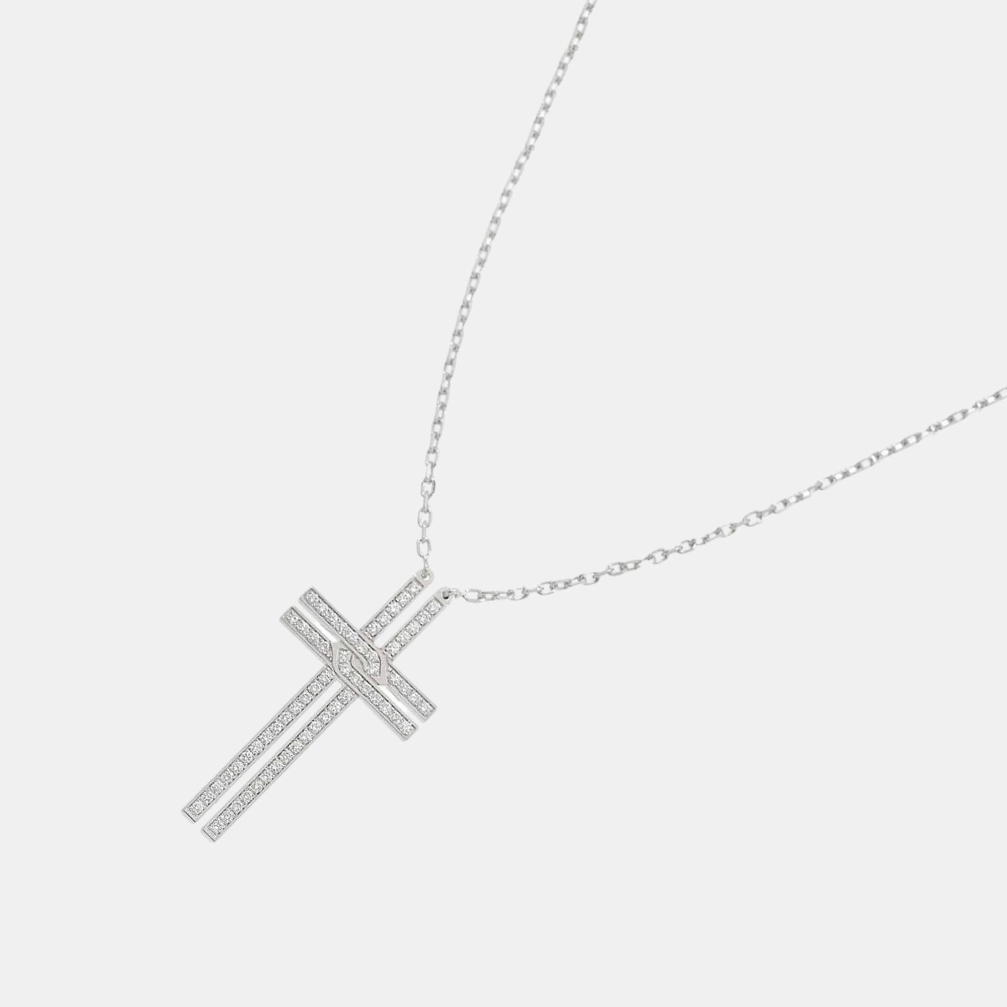 

Cartier 18K White Gold and Diamond Cross Pendant Necklace