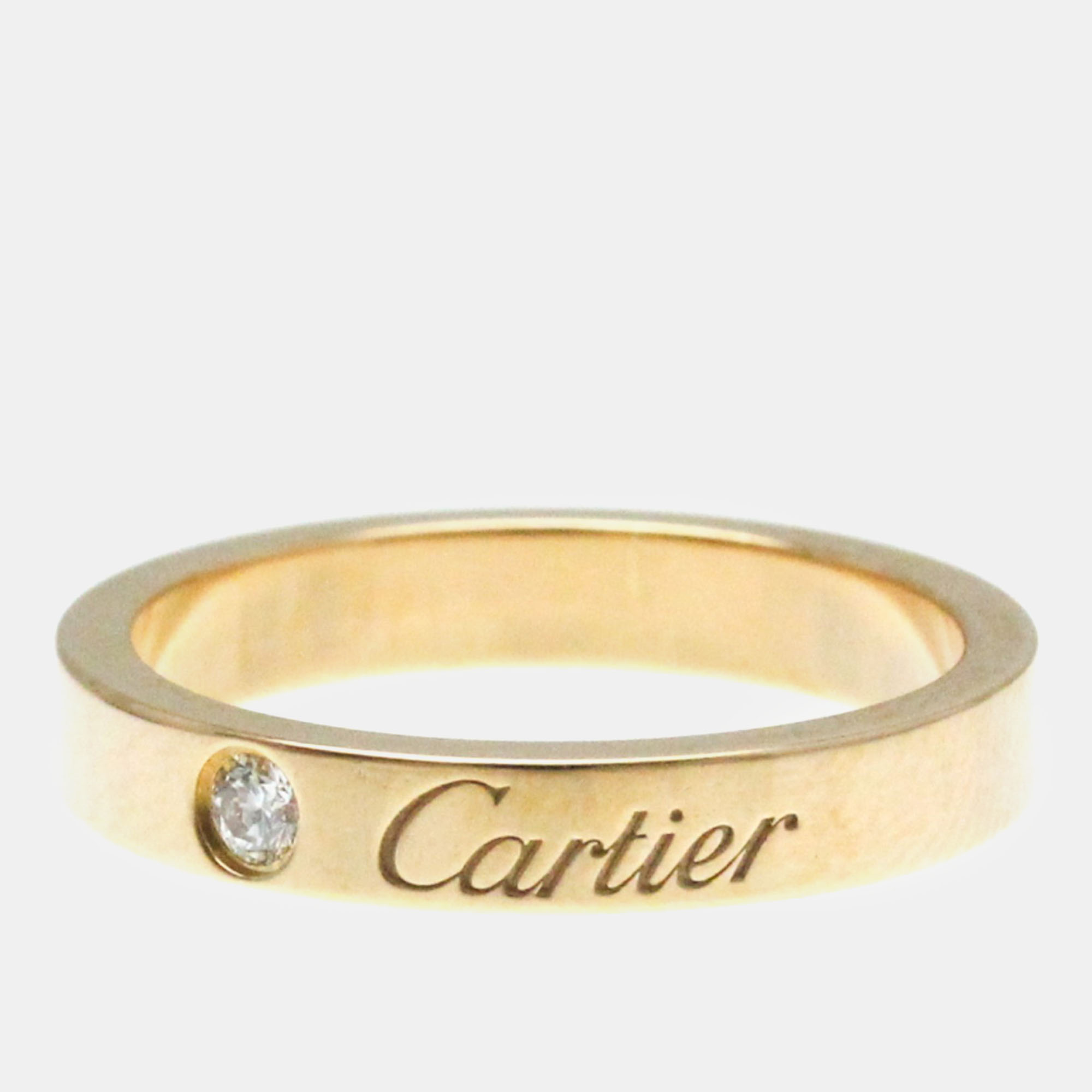

Cartier 18k Rose Gold Diamond 0.03 ct C De Cartier Ring EU 48