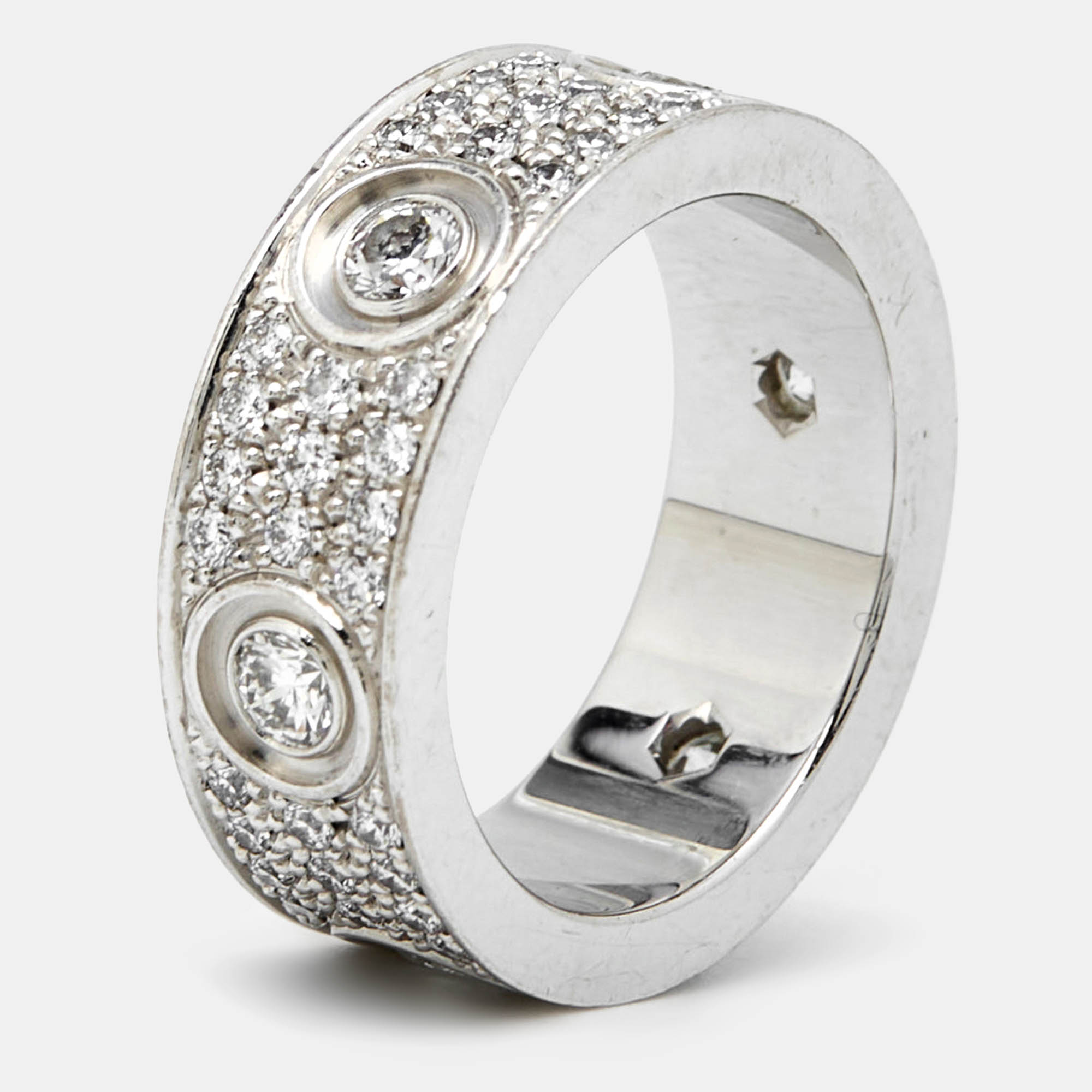 

Cartier Love Diamonds 18k White Gold Ring Size