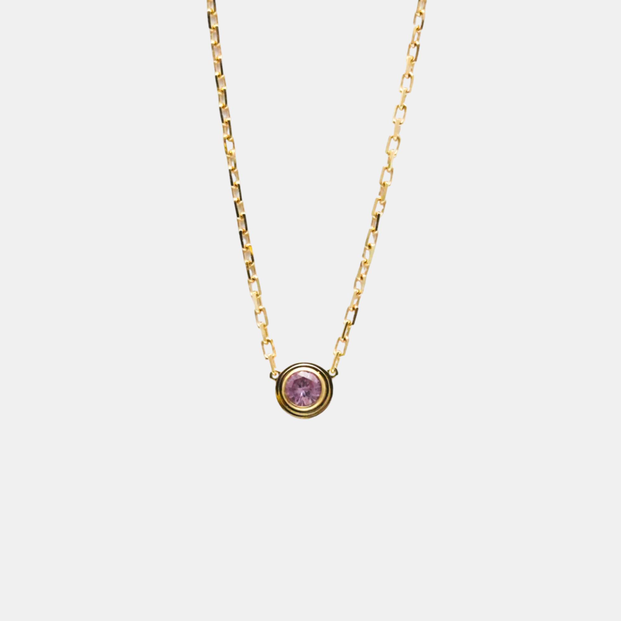 

Cartier 18K Rose Gold and Sapphire D'amour Pendant Necklace