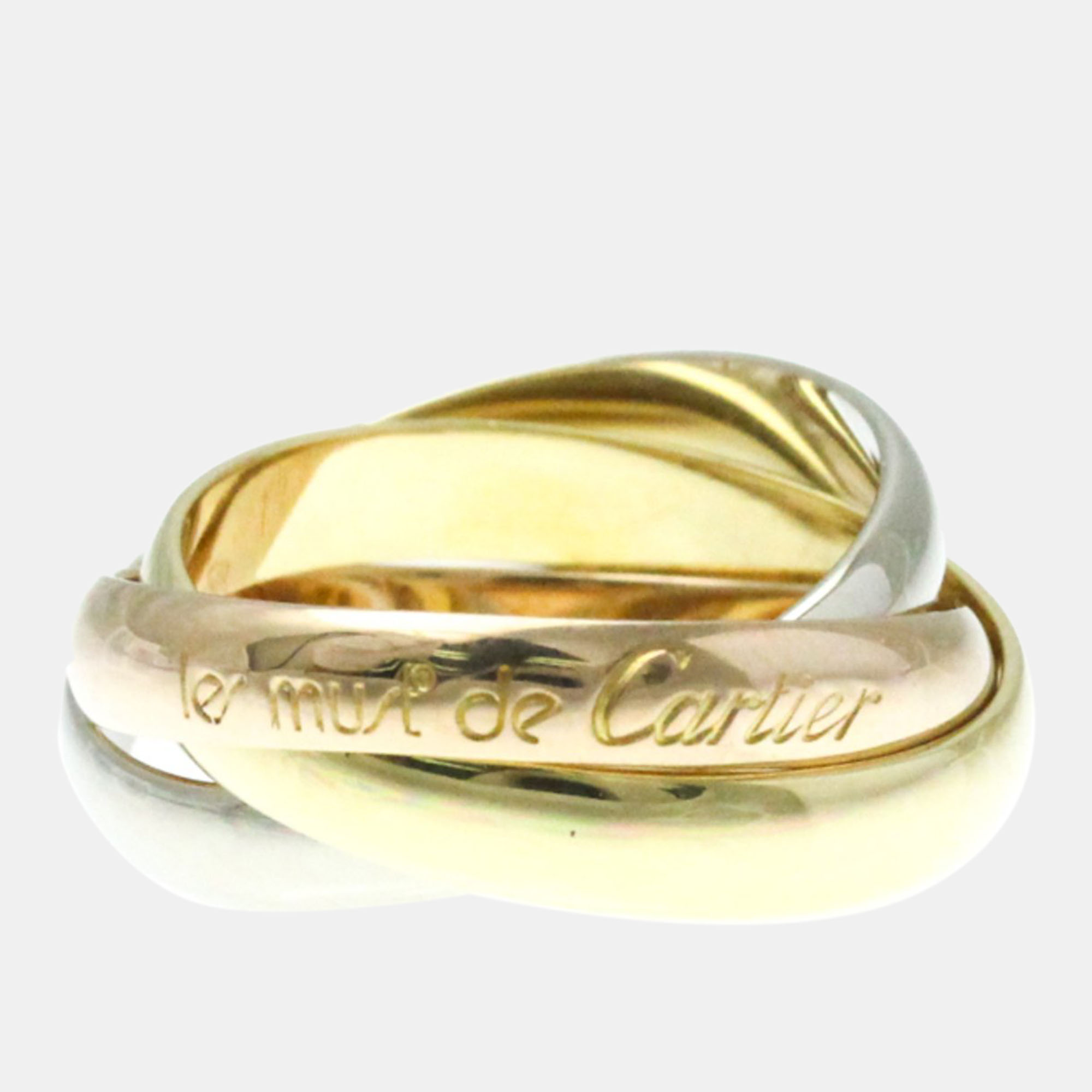 

Cartier 18K Yellow, Rose, White Gold Trinity Band Ring EU 52