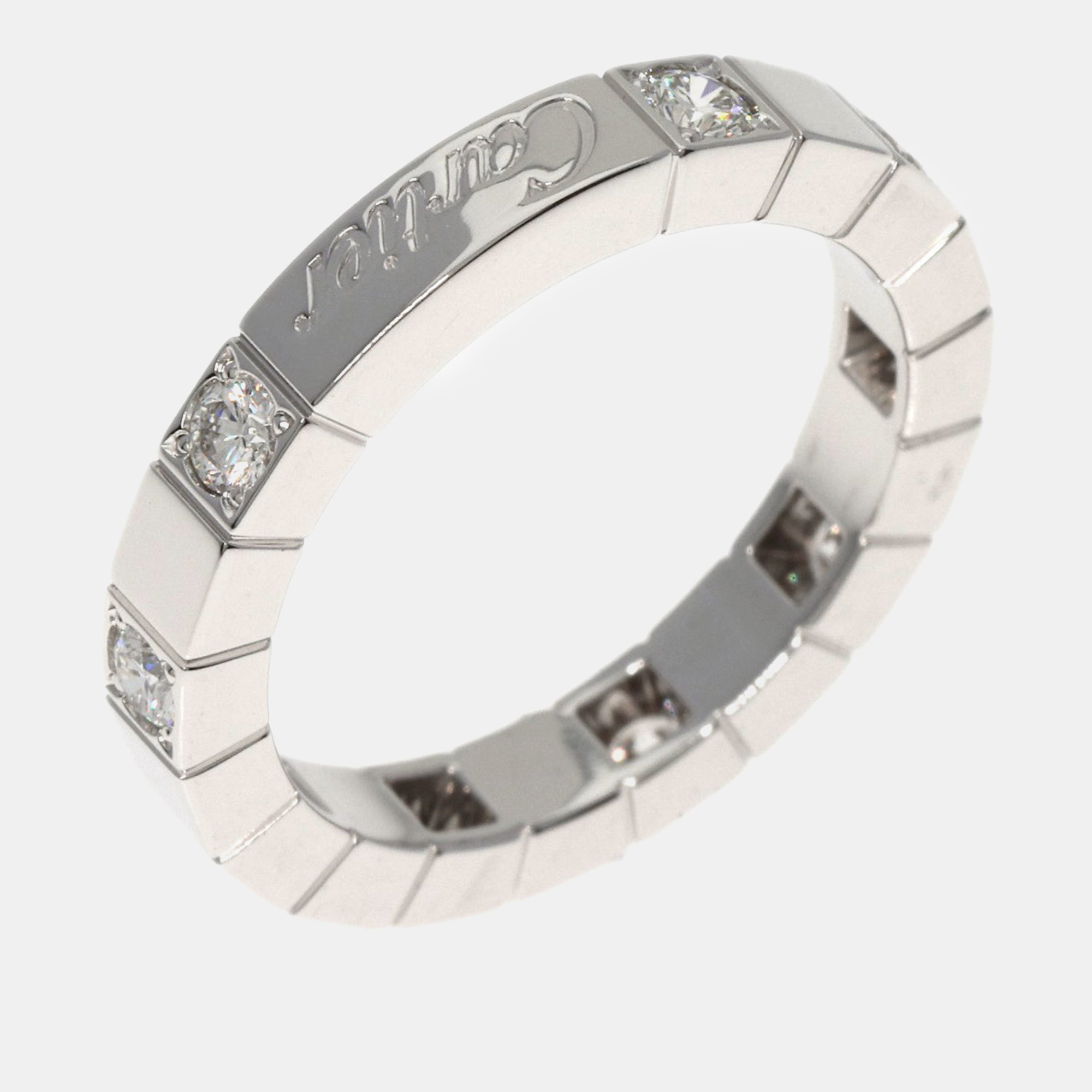 

Cartier 18K White Gold and Diamond Lanieres Band Ring EU 49