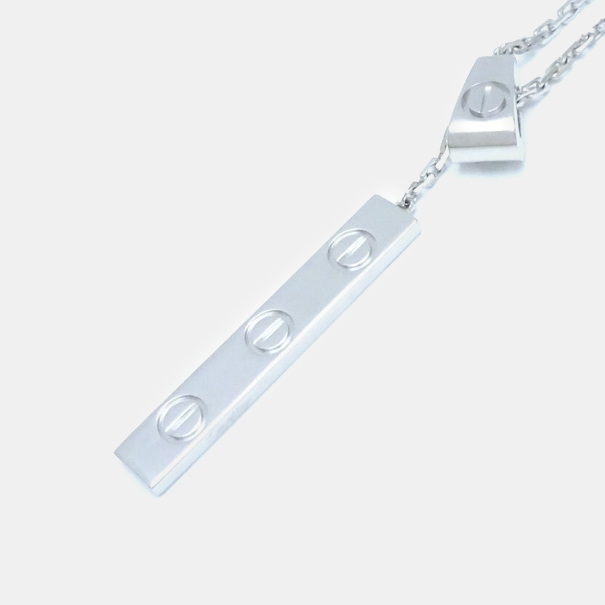 Pre-owned Cartier 18k White Gold Love Bar Pendant Necklace