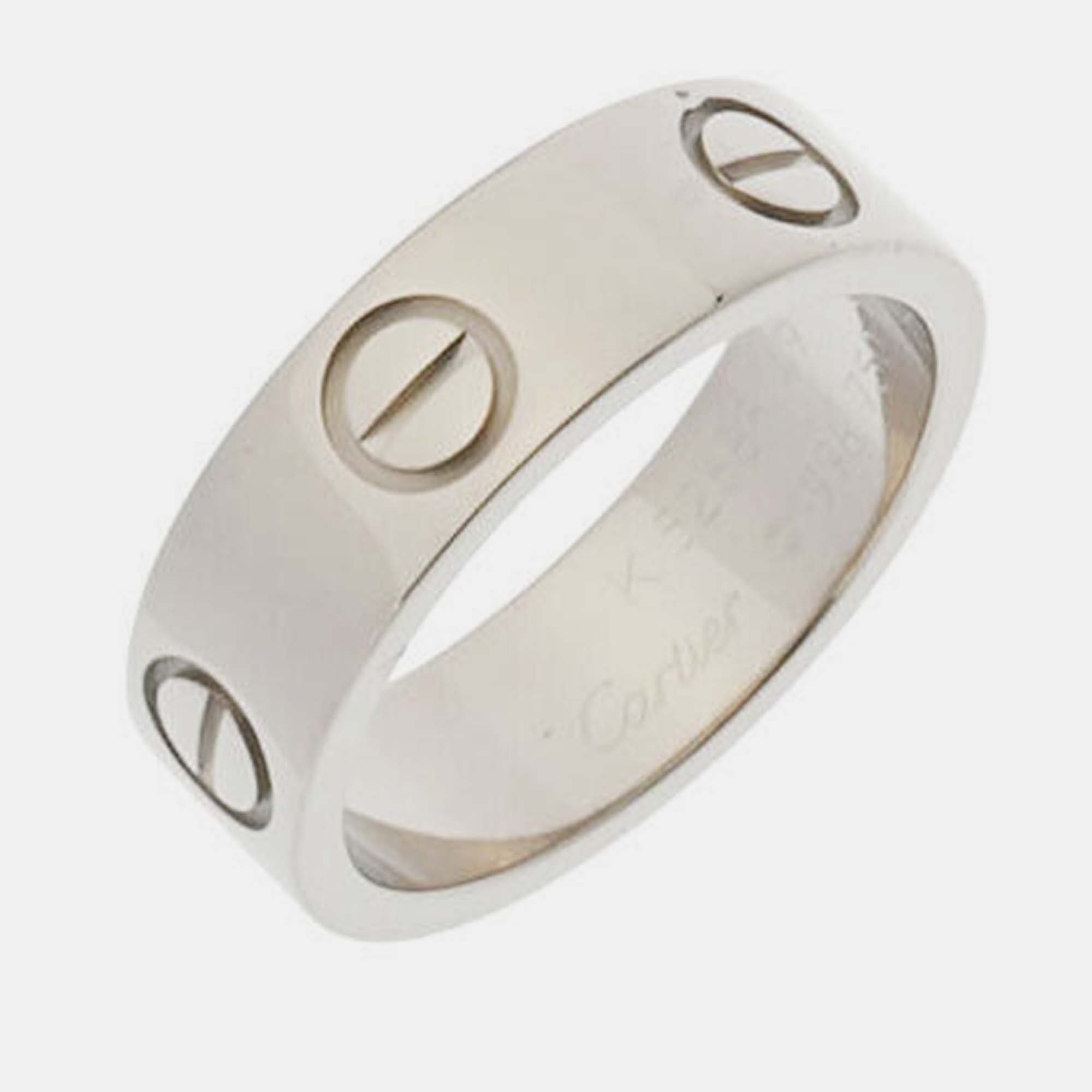 

Cartier 18K White Gold Love Ring Size 49, Silver