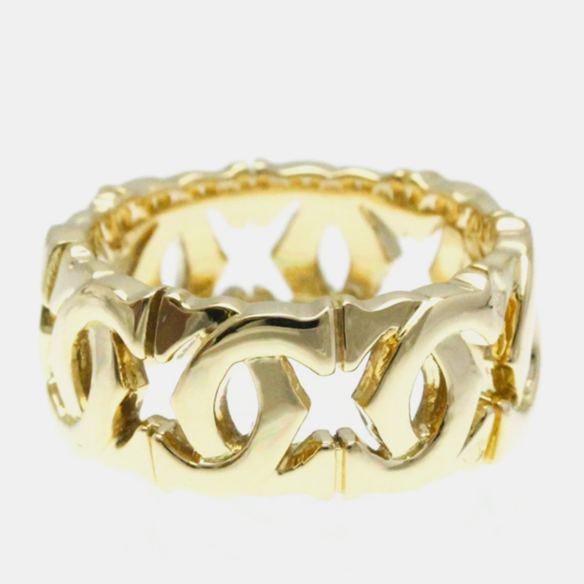 Pre-owned Cartier 18k Yellow Gold Entrelacés Band Ring Eu 52