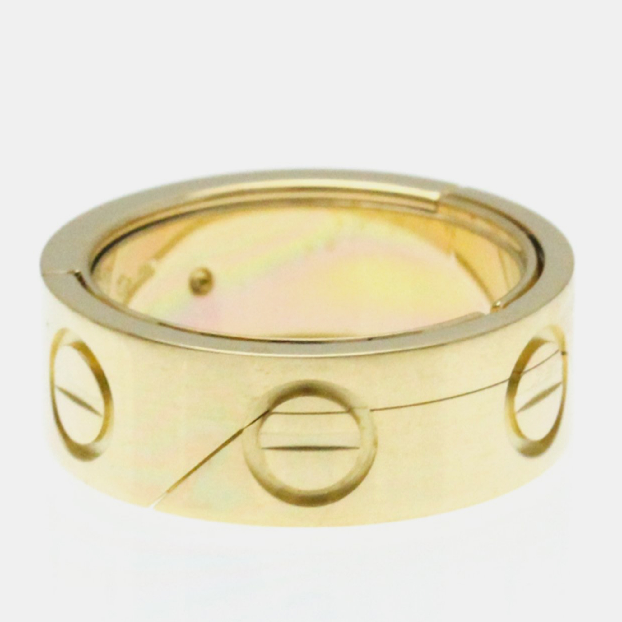 Pre-owned Cartier 18k Yellow Gold Astro Love Band Ring Eu 50