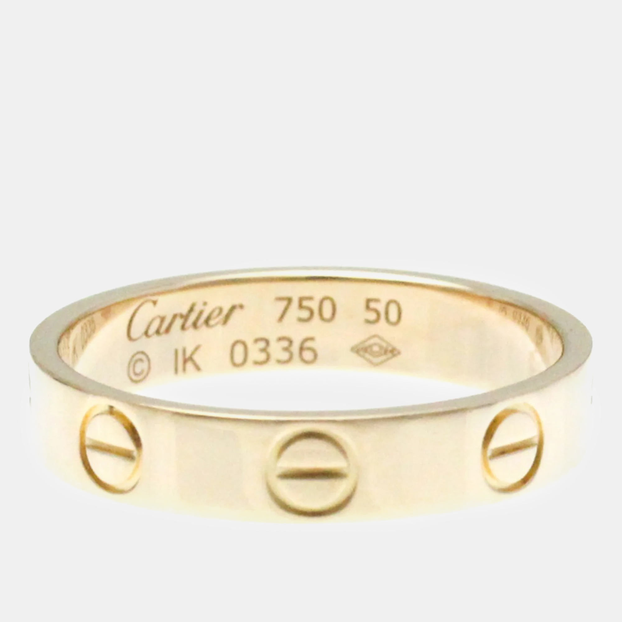 

Cartier 18K Rose Gold Love Band Ring EU 50