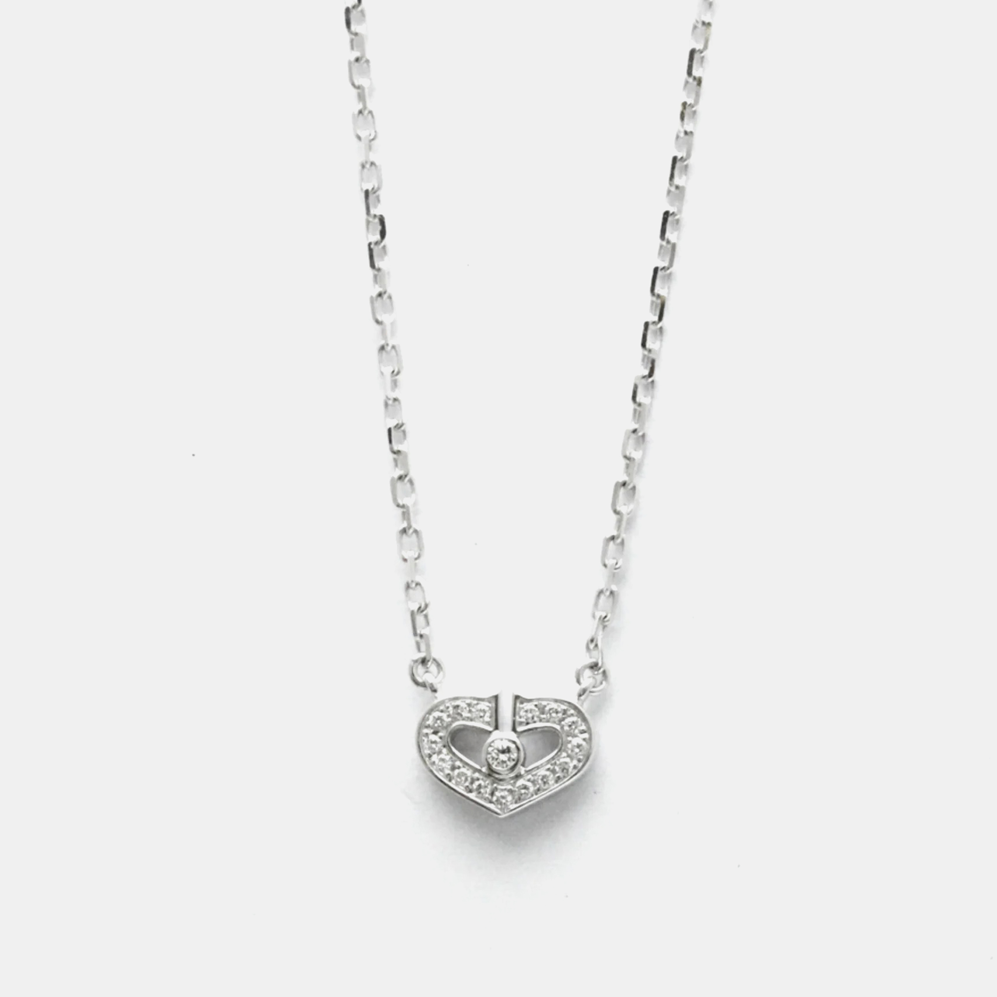 

Cartier 18K White Gold and Diamond C De Cartier Pendant Necklace
