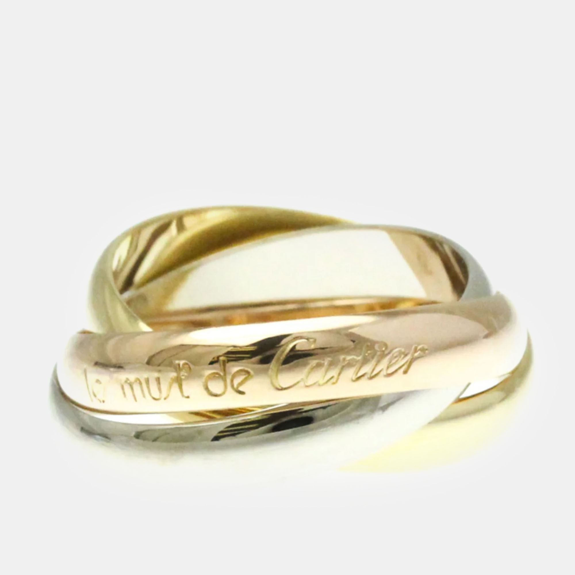 

Cartier 18K Yellow, Rose, White Gold Trinity Band Ring EU 52