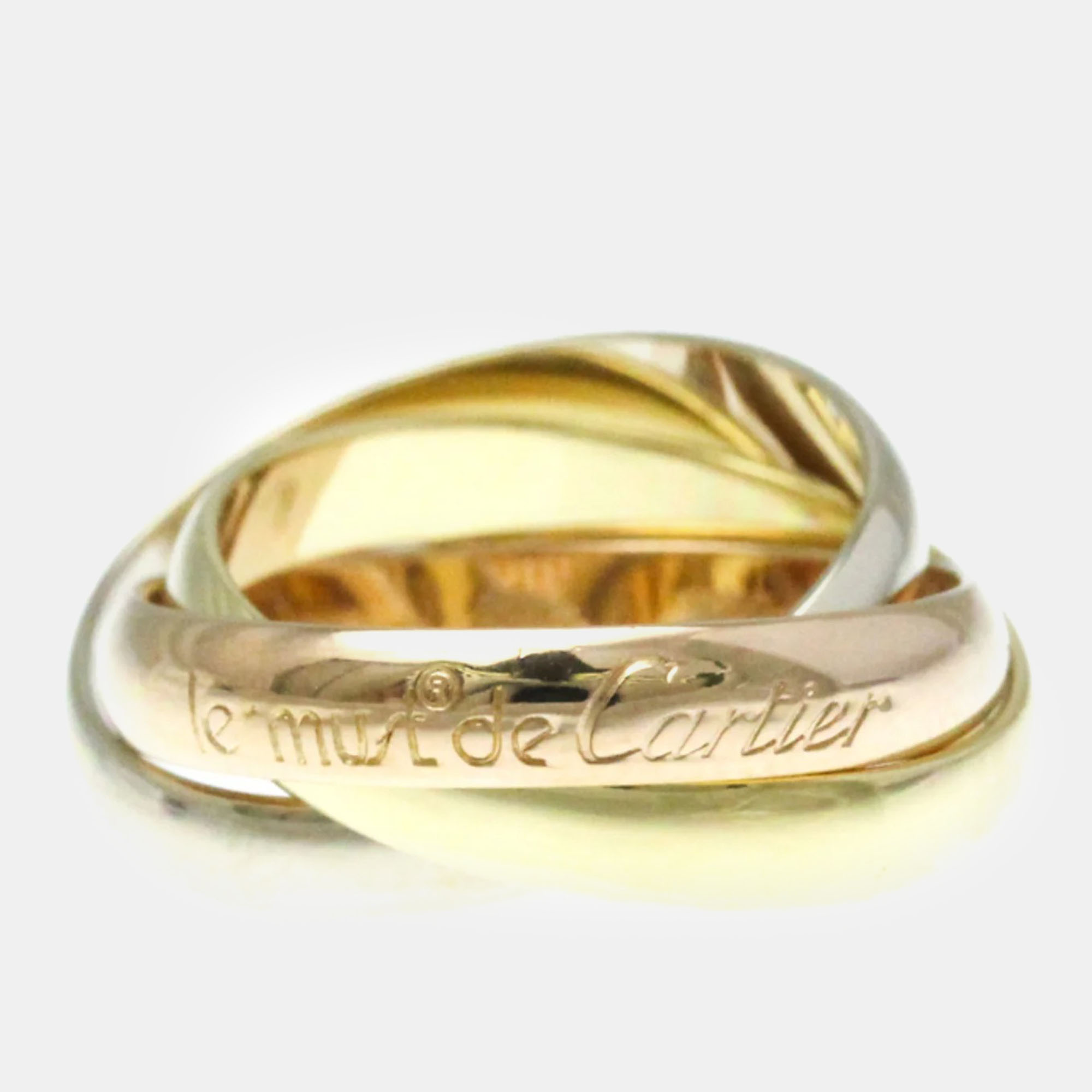 

Cartier 18K Yellow, Rose, White Gold Trinity Band Ring EU 51