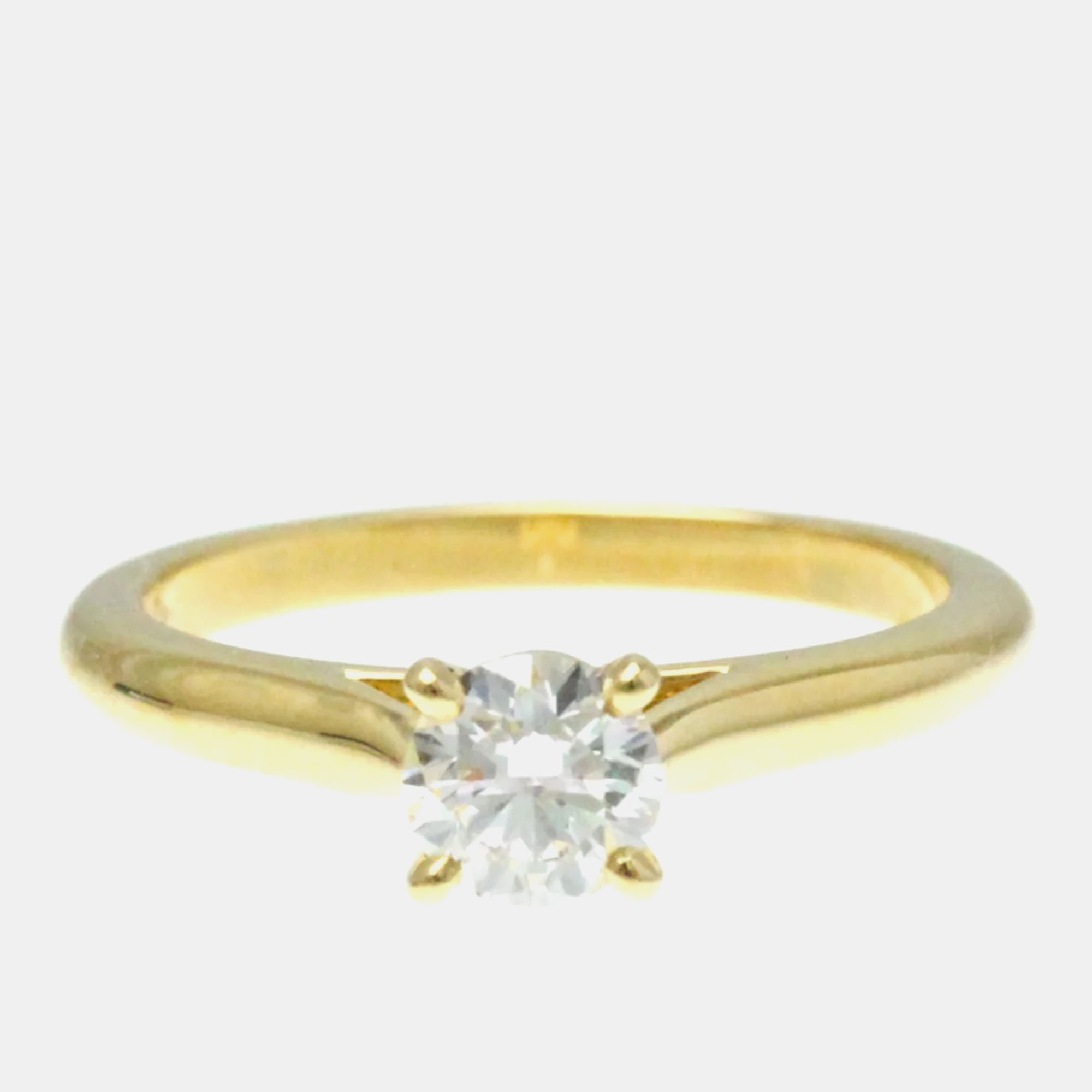 

Cartier 18K Yellow Gold and Diamond Solitaire 1895 Engagement Ring EU 51