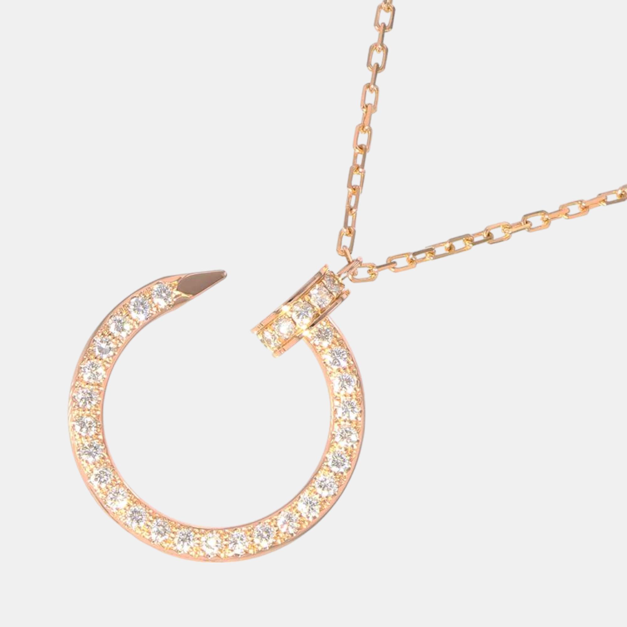 

Cartier 18K Rose Gold and Diamond Juste Un Clou Pendant Necklace