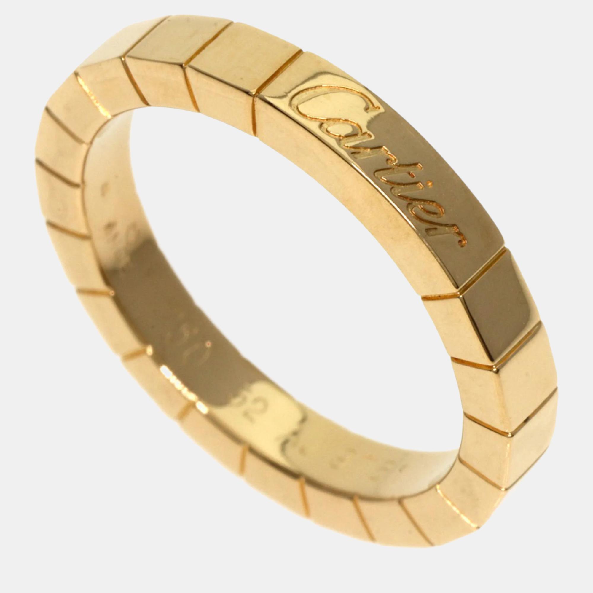 Pre-owned Cartier 18k Rose Gold Lanieres Wedding Band Ring Eu 52