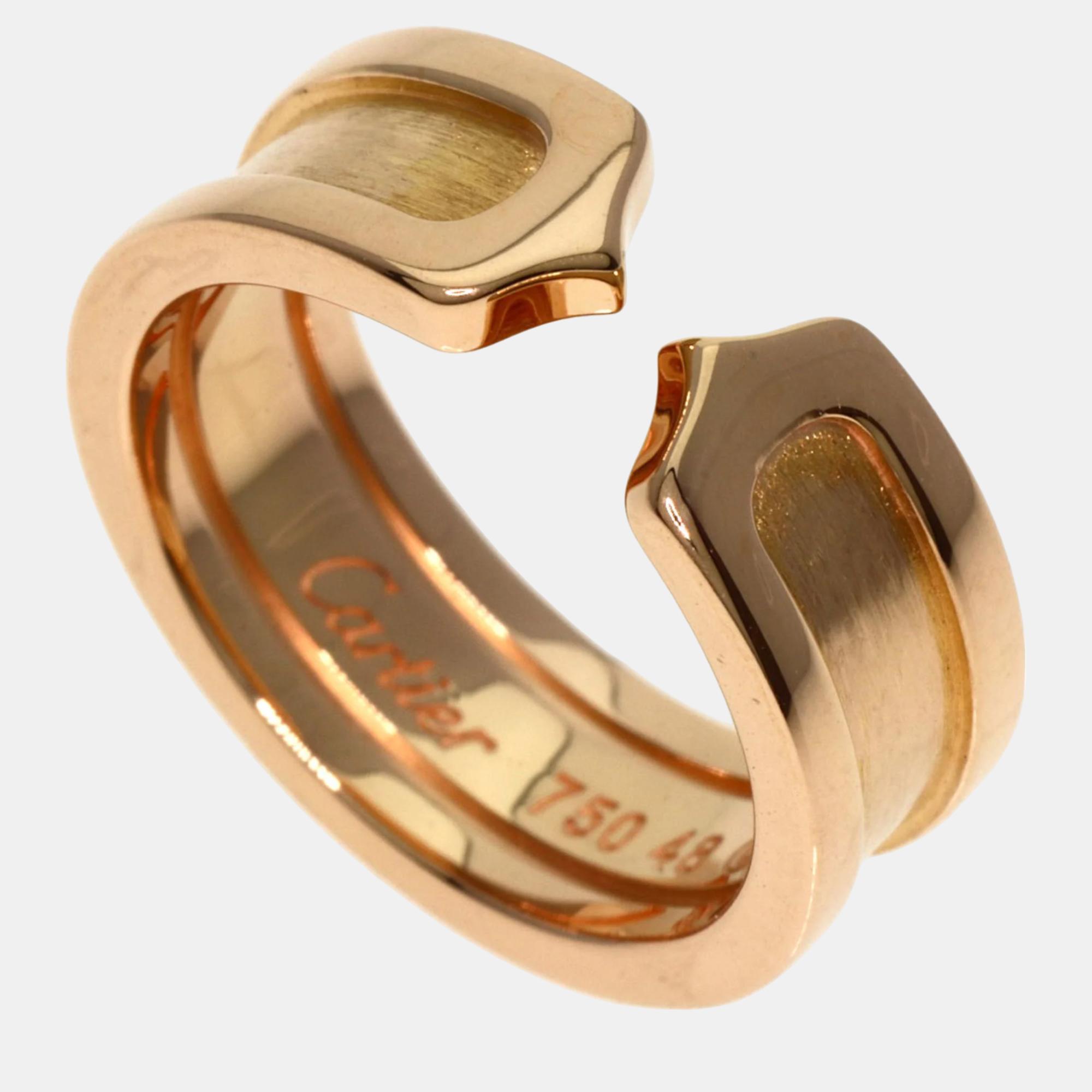

Cartier 18K Rose Gold C De Cartier Band Ring EU 48