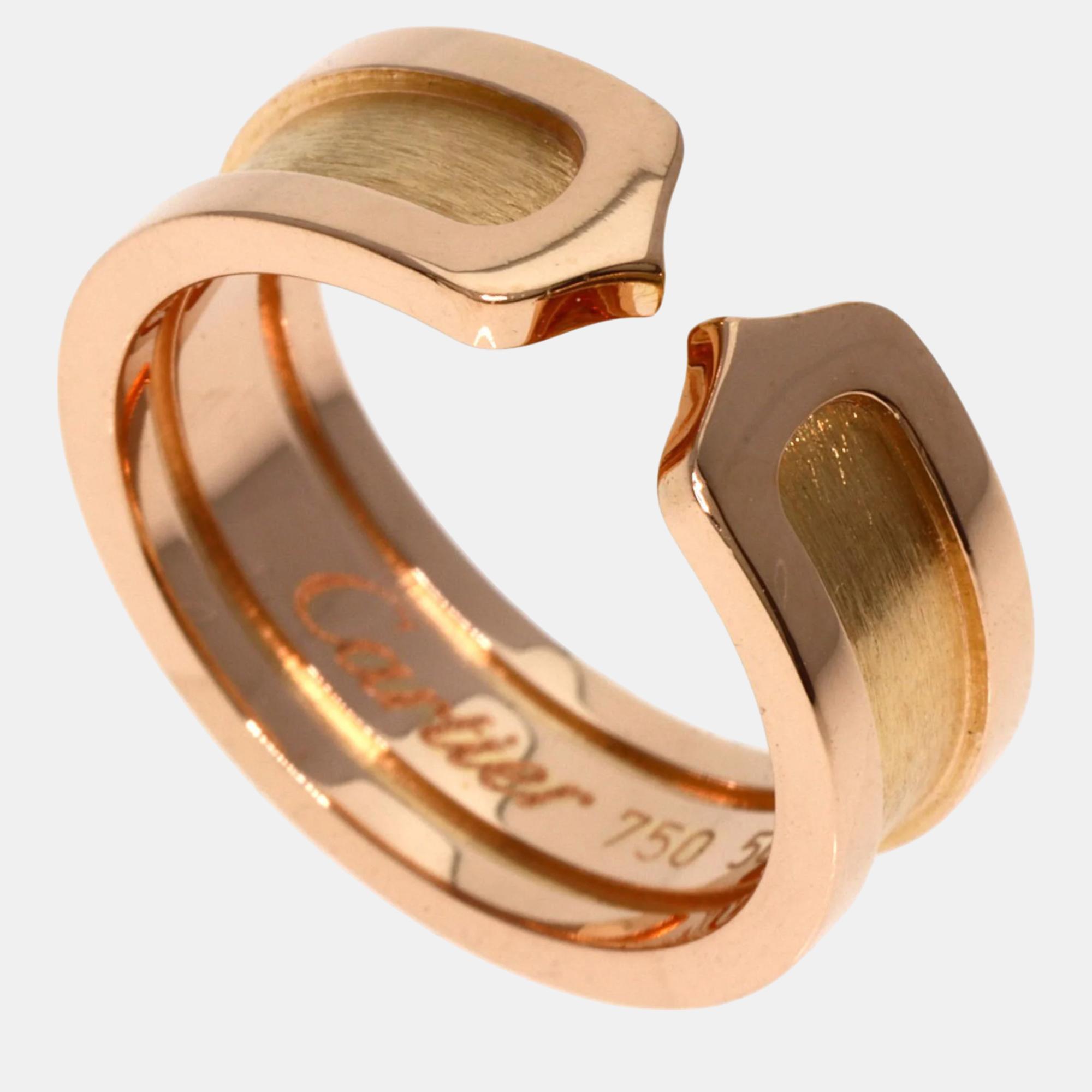 Pre-owned Cartier Band Ring Eu 50 In Gold