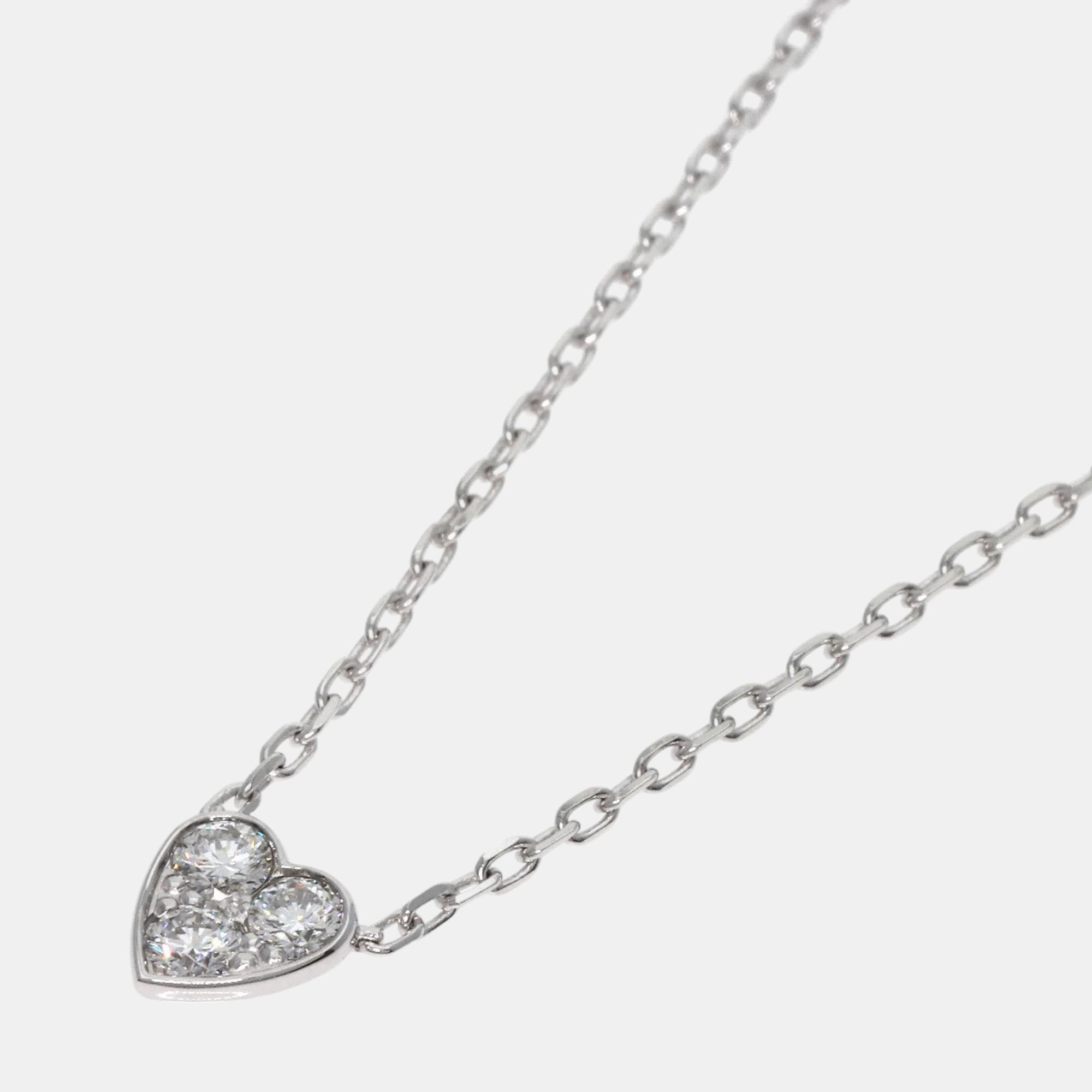 

Cartier 18K White Gold and Diamond Etincelle de Cartier Heart Pendant Necklace