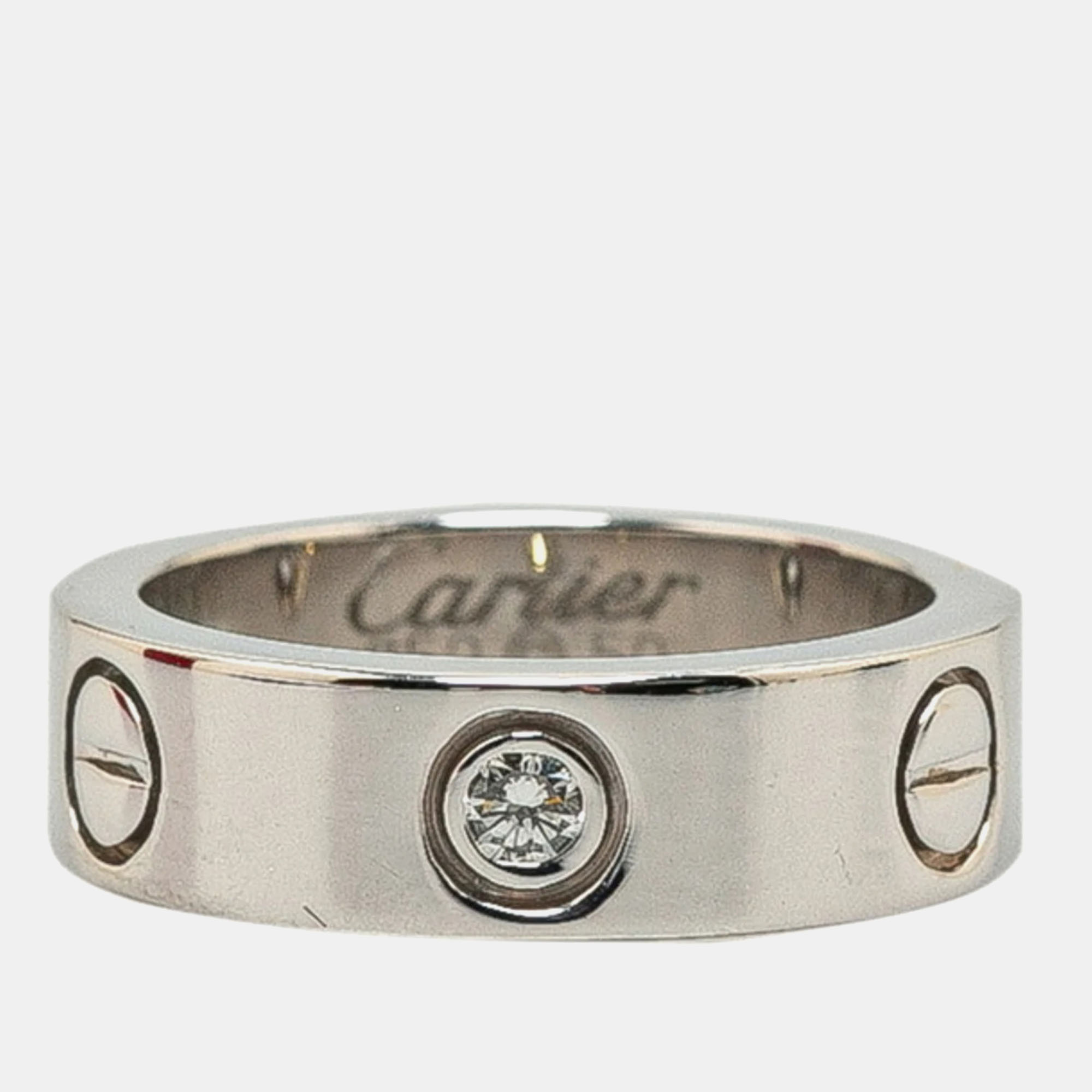

Cartier 18K White Gold, Diamond Love Ring EU 50