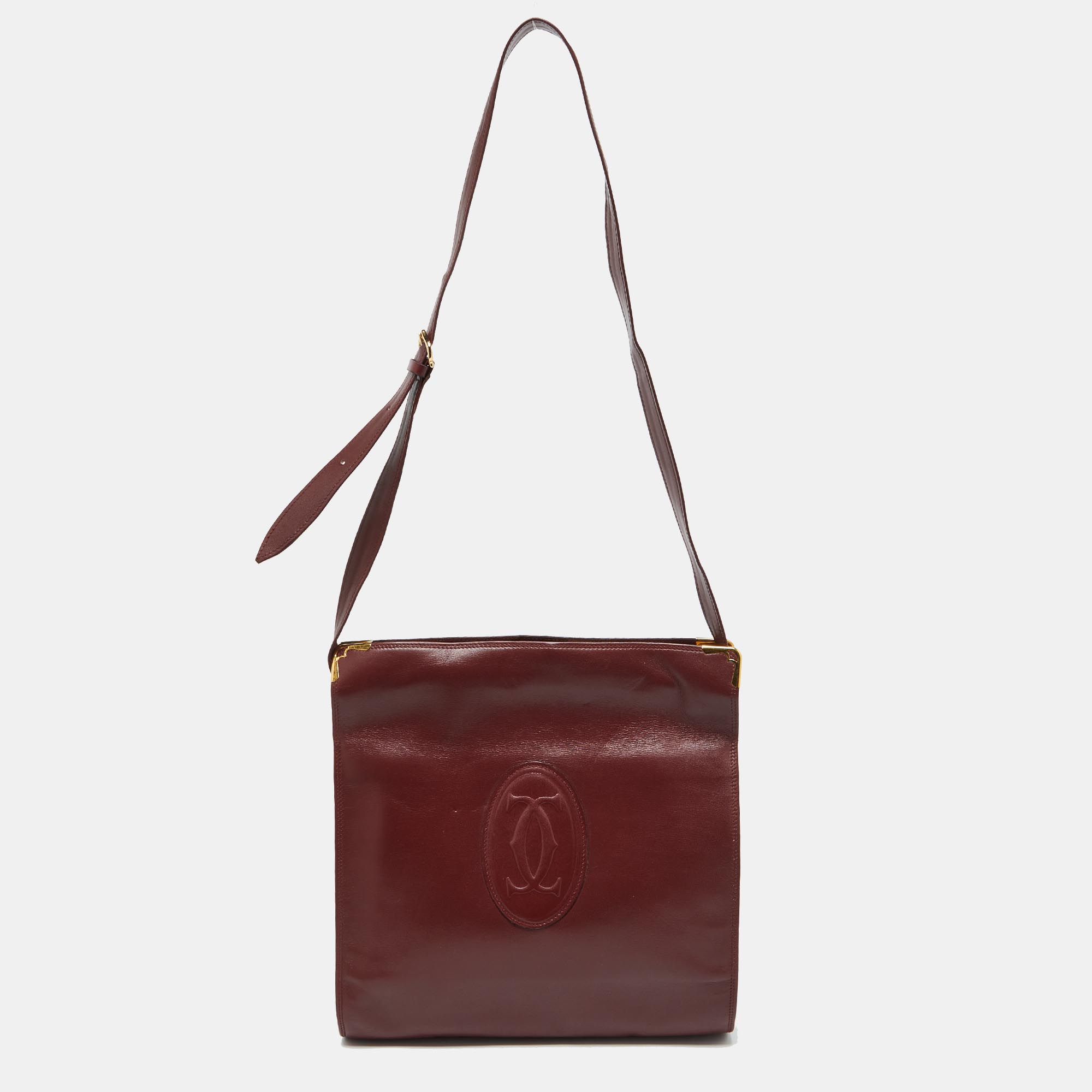 

Cartier Burgundy Leather Les Must de Cartier Shoulder Bag